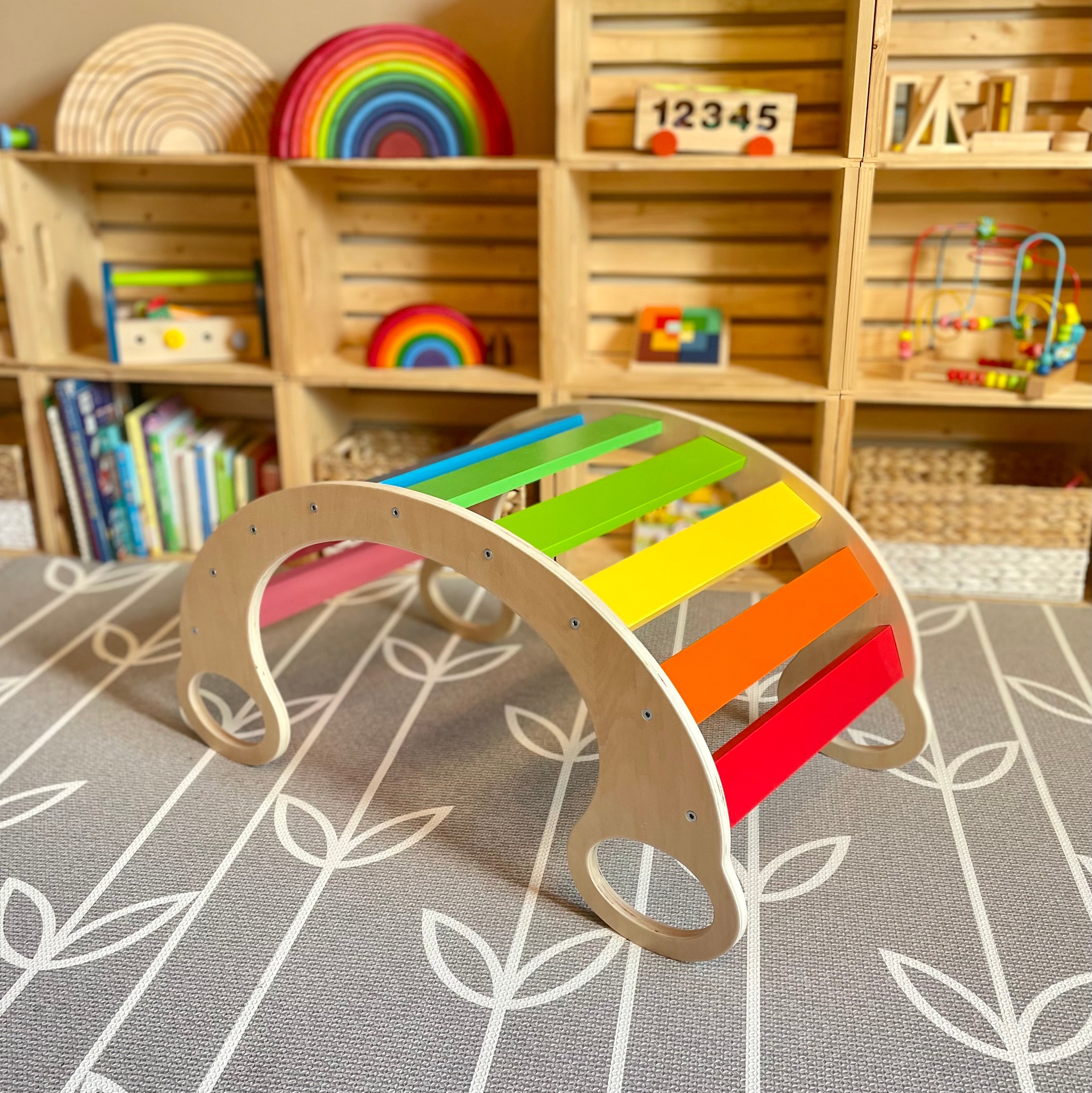 Wooden Rainbow Rocker | Climbing Arch