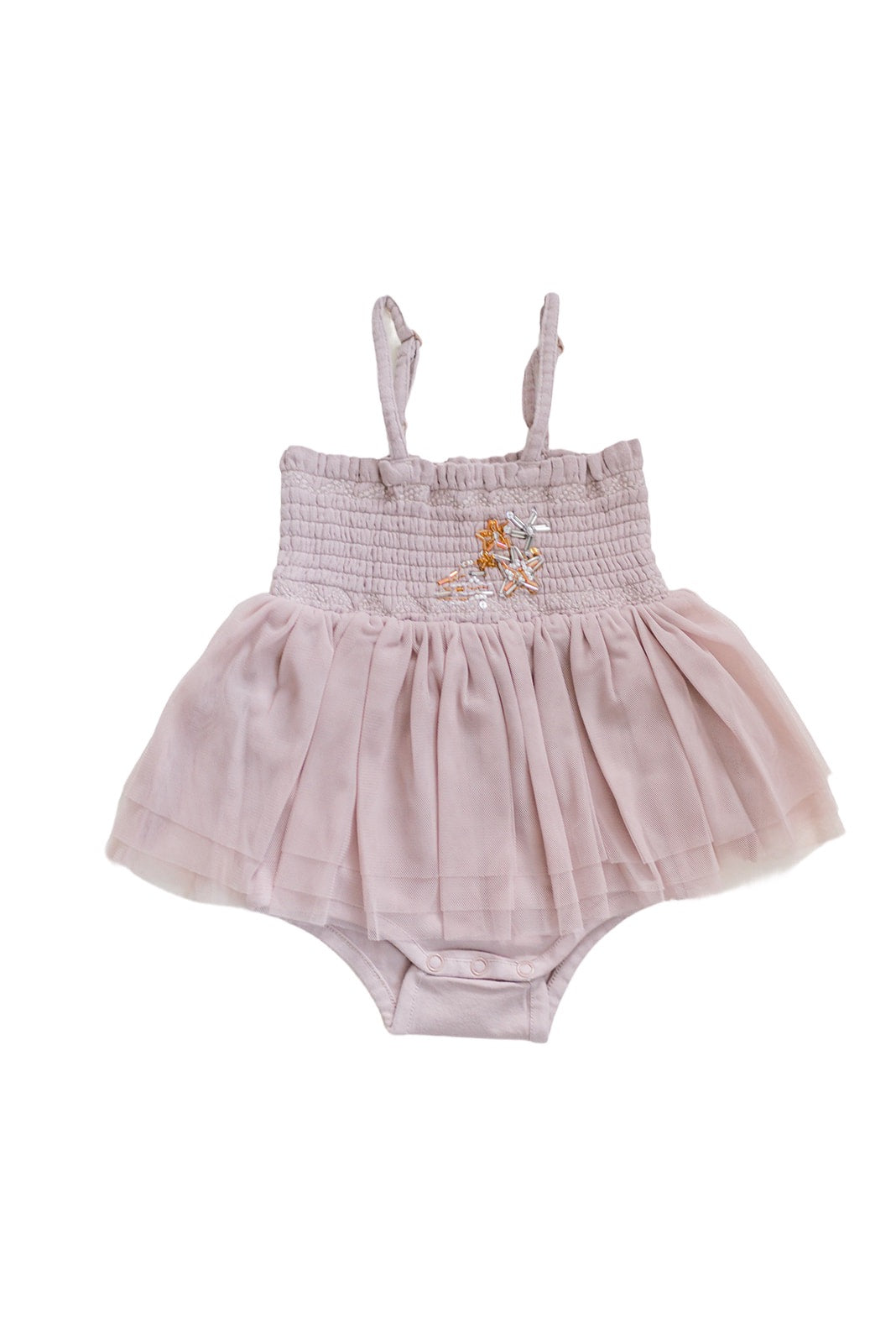 Valentina | Organic Muslin Petit Etoile Tutu Romper | Lilac