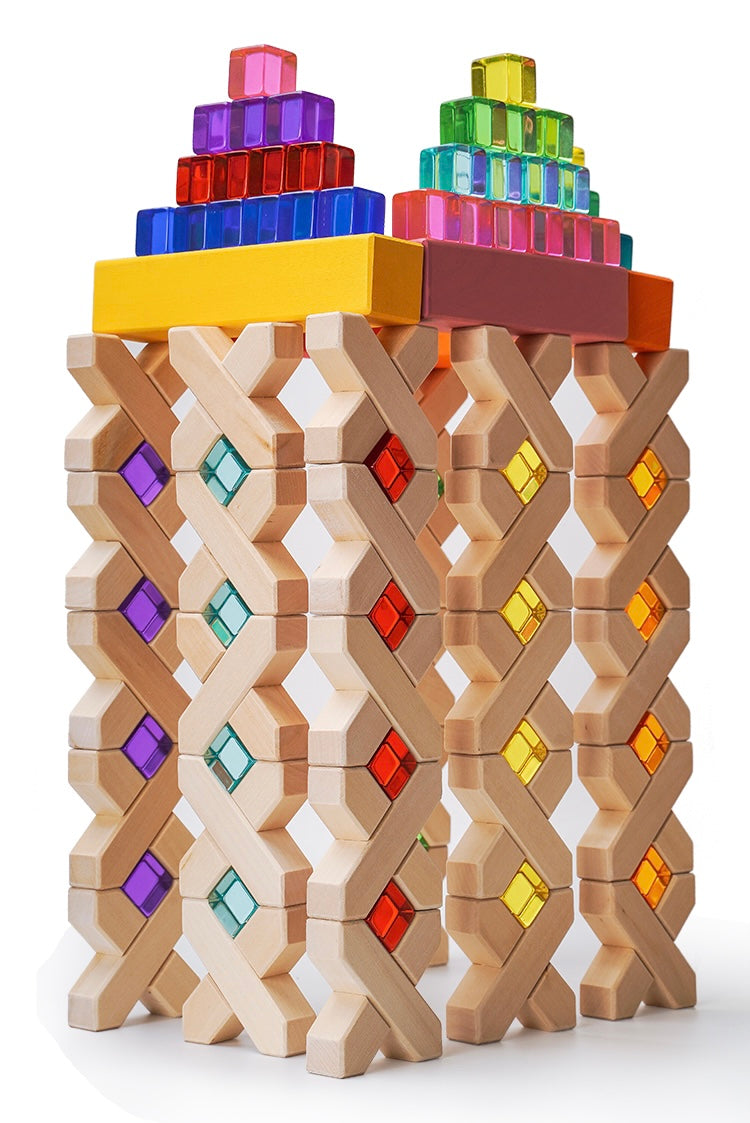 80 Pcs Combination Set With 32 X-shape And 48 Lucite Cubes