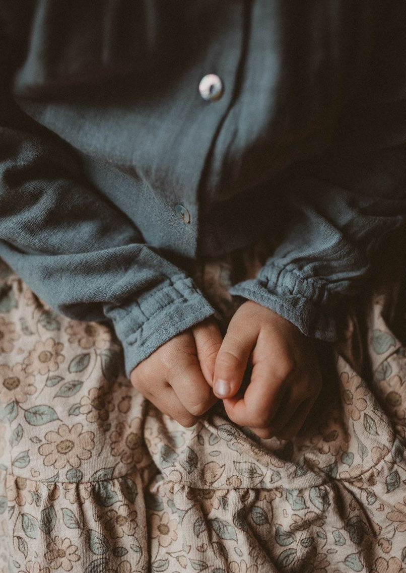 Emery | Organic Muslin Cotton Blouse | Slate