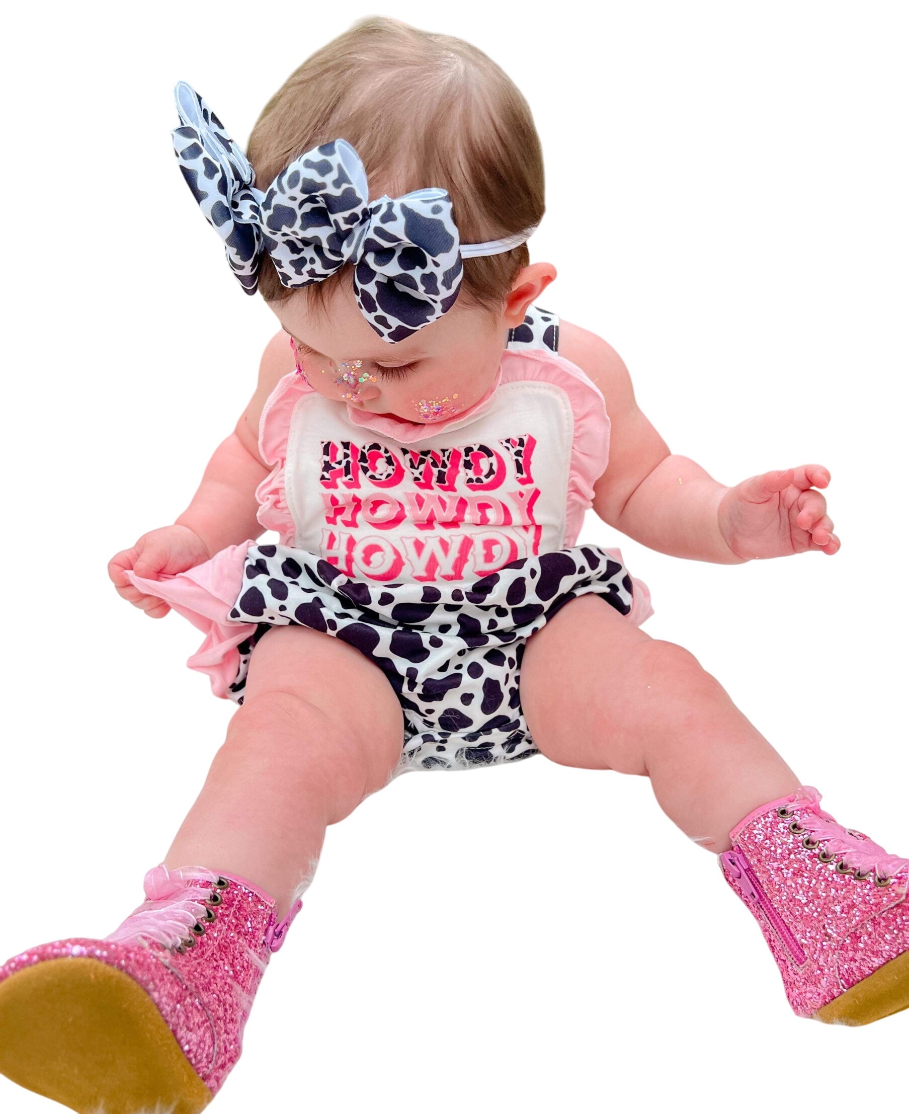 Howdy Cow Ruffle Romper