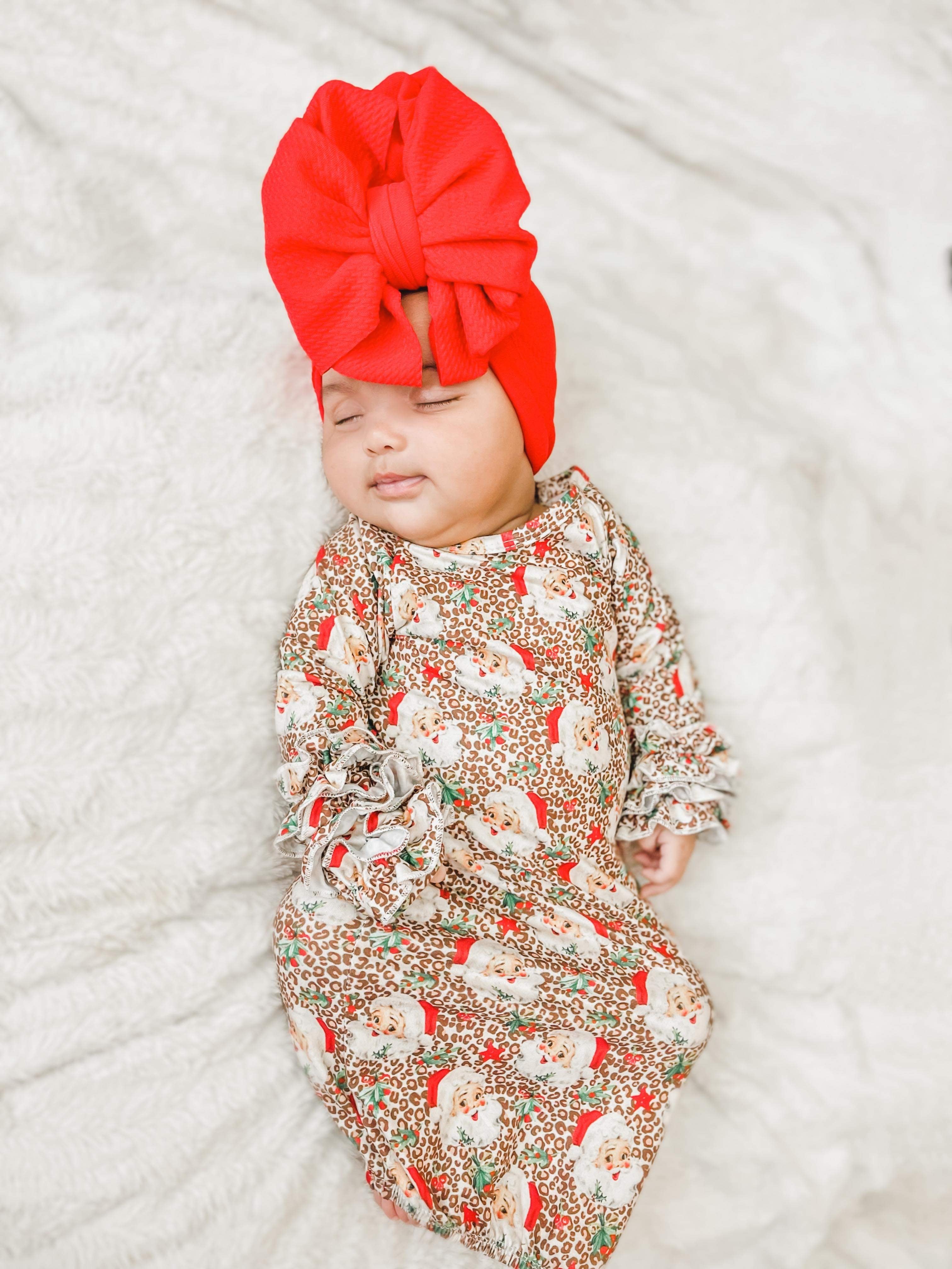 Vintage Leopard Santa Ruffle Gown