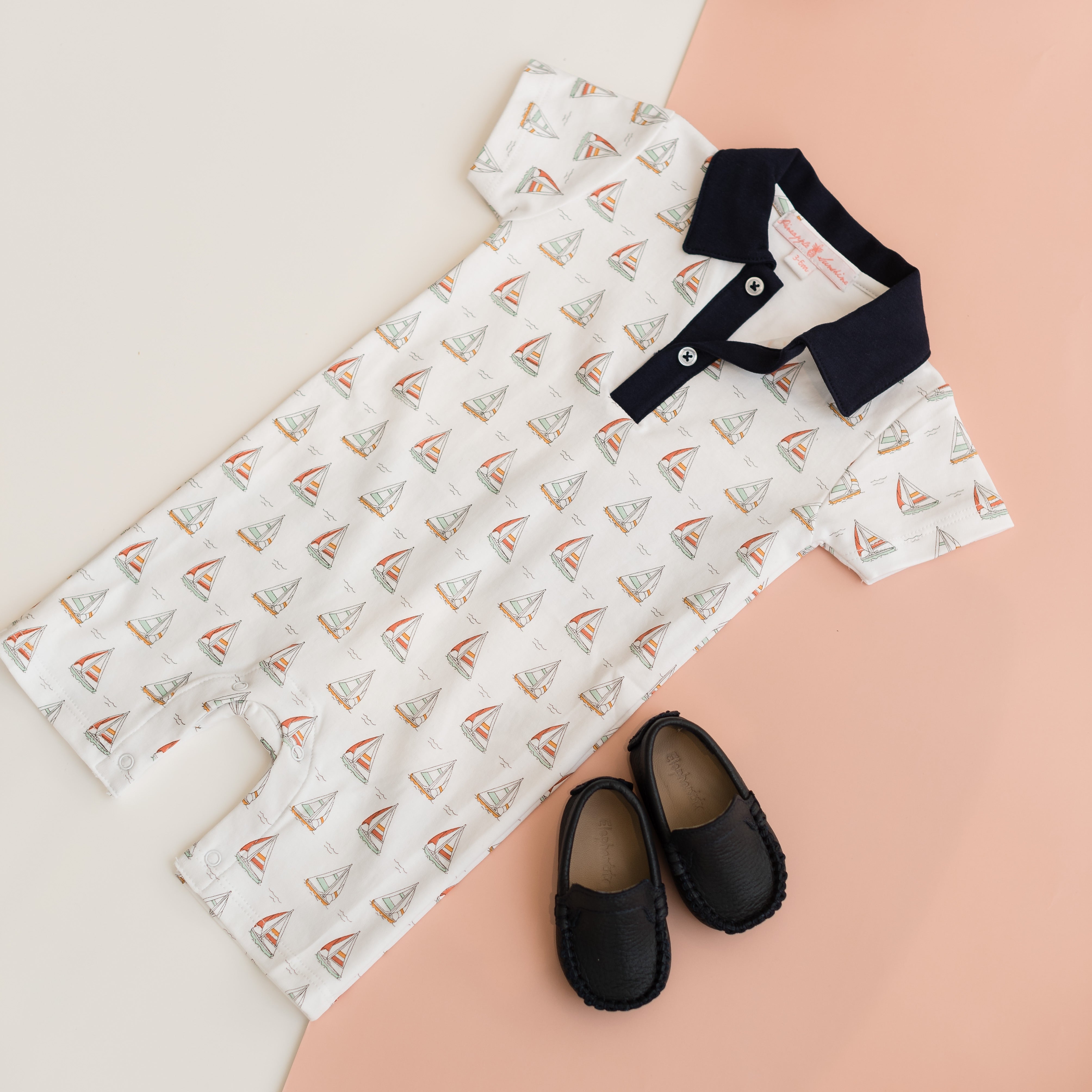 Sailboat Romper With Collar