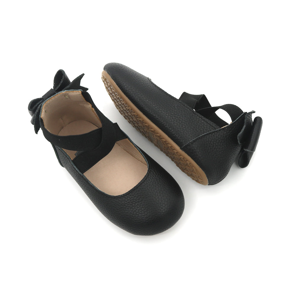 Bow Back Ballet Flats - Black