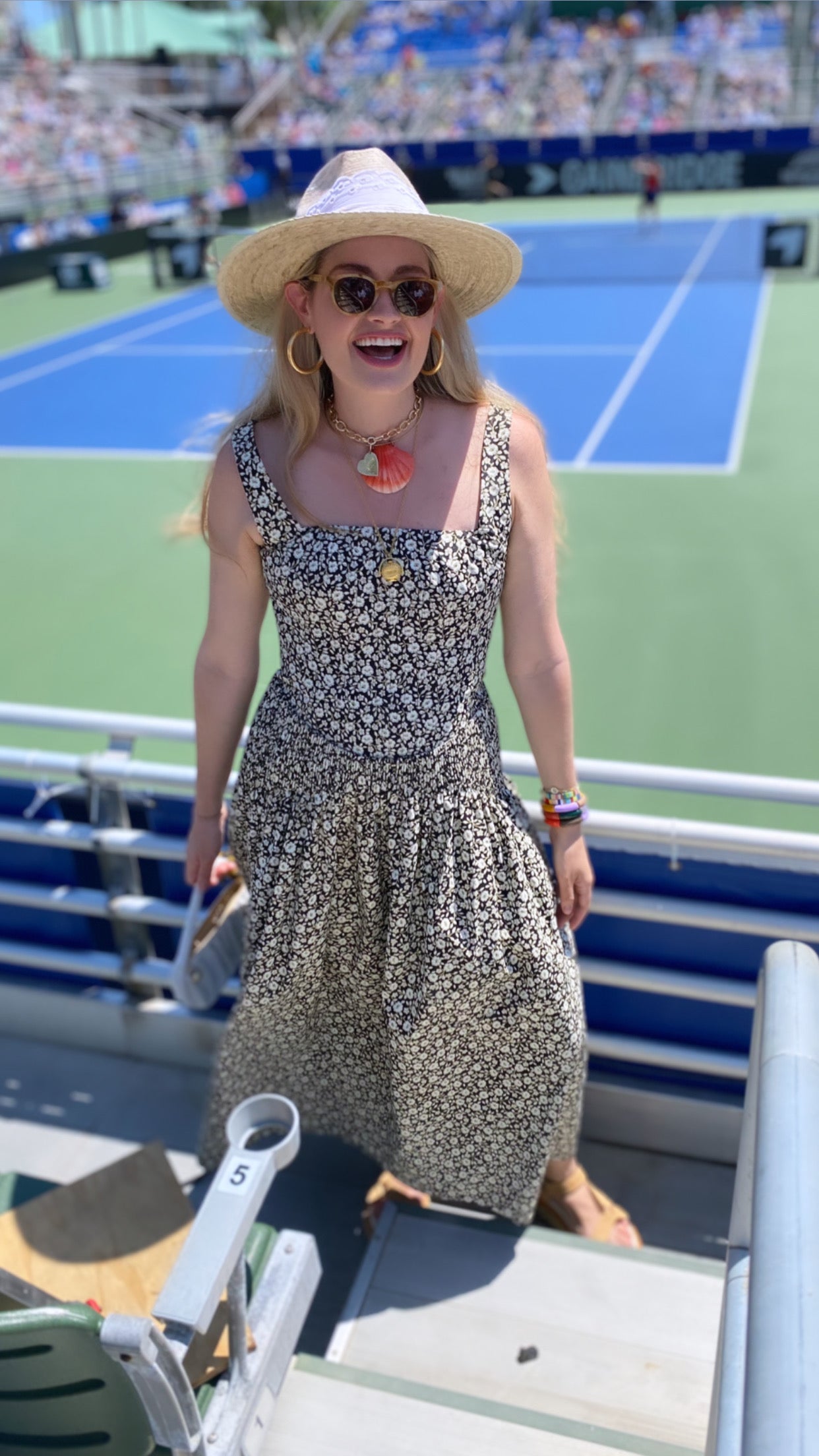 Zinnia Sun Hat - Blue Thistle Block Print Hat Scarf