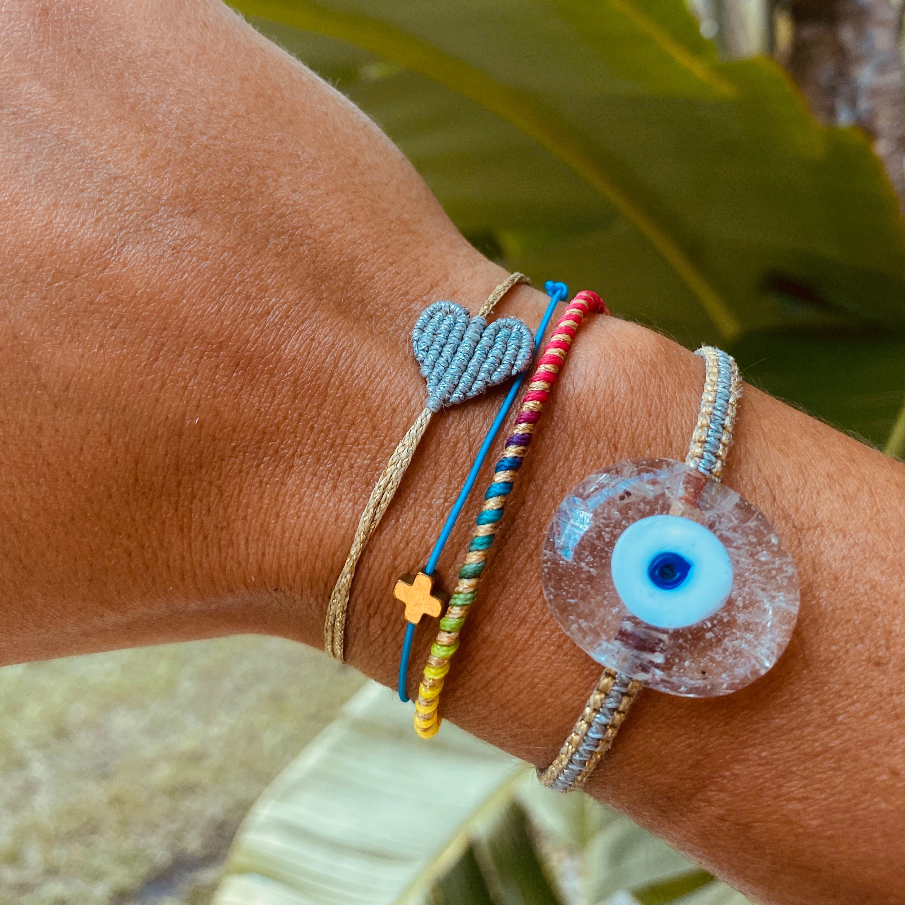 Transparent Murano Evil Eye Bracelet