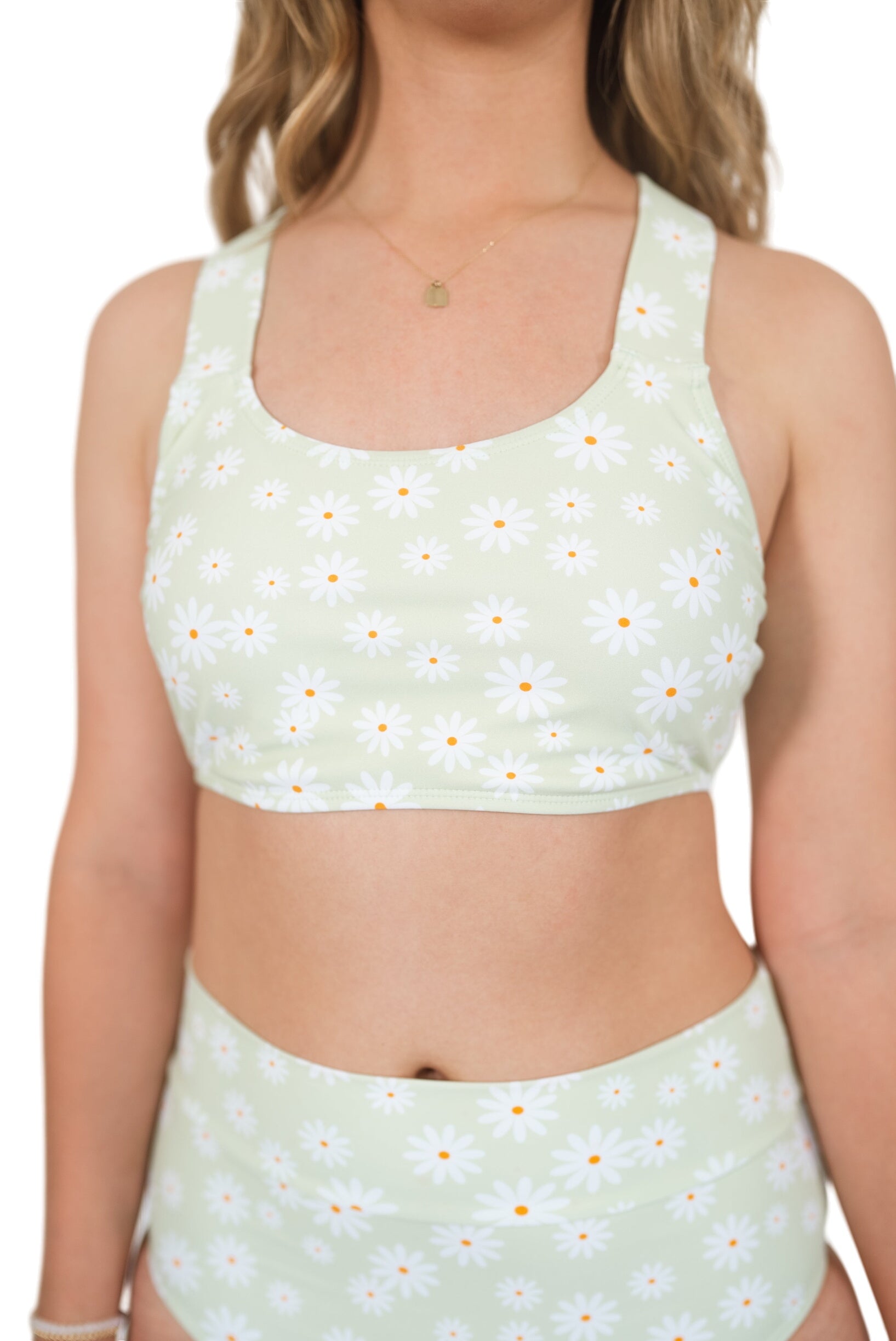 Women's Basic Bikini | Green Daisy
