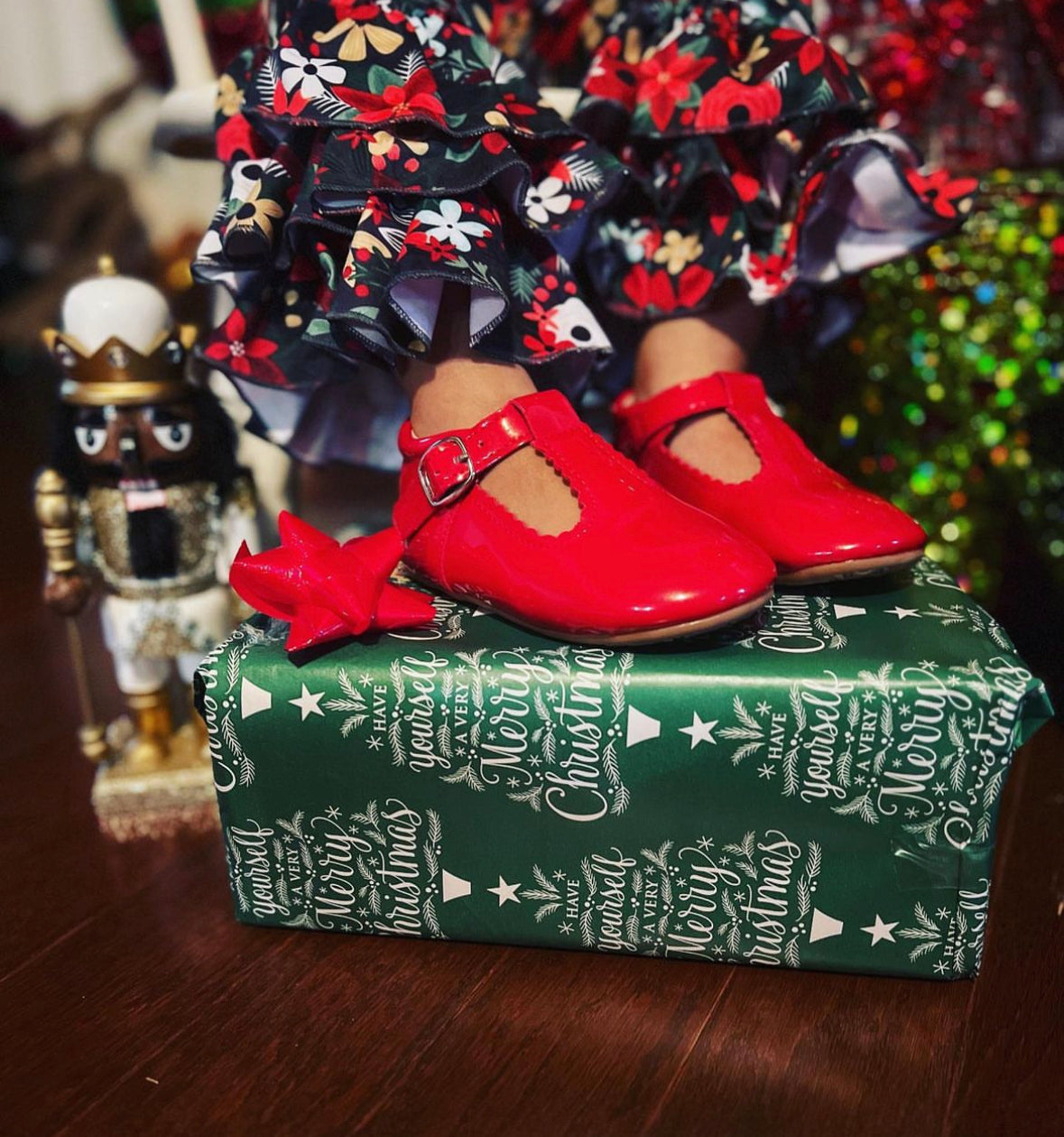 T-straps Red Patent Leather