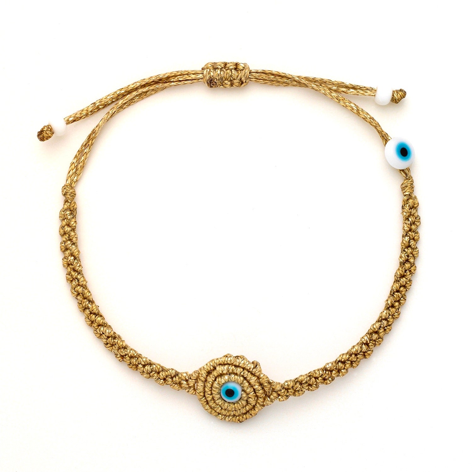 Gold Circular Evil Eye Bracelet