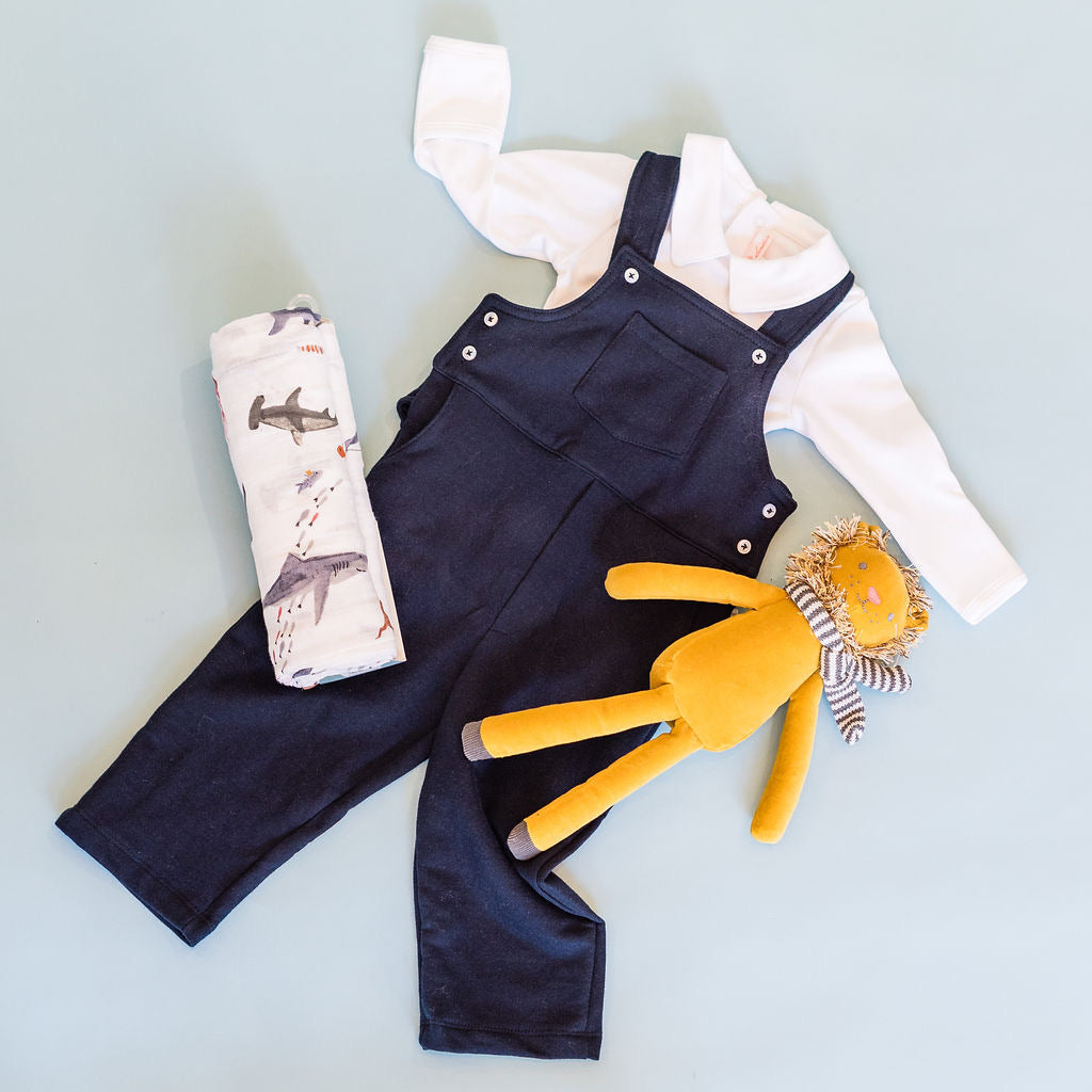 Navy Knit Dungaree