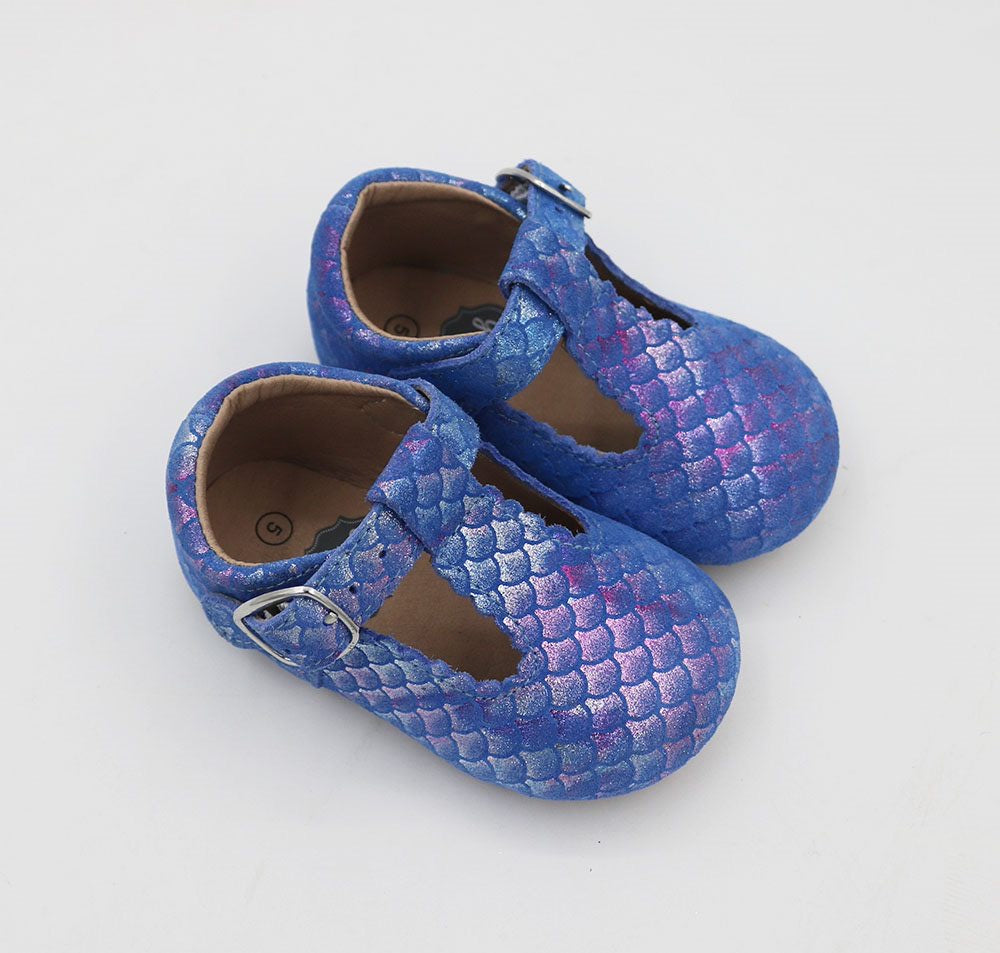 T-straps - Mermaid Scales (blue)