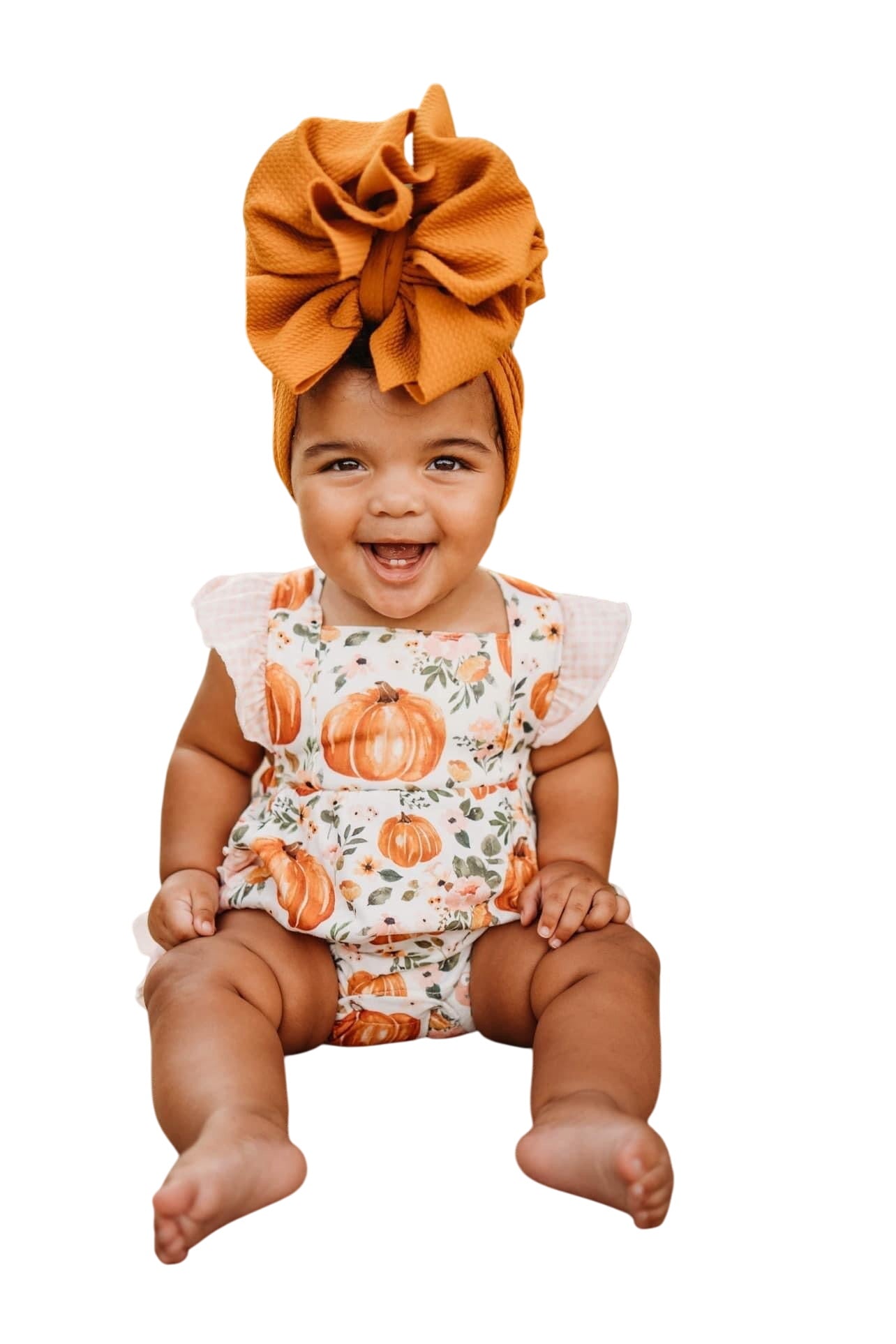 Floral Pumpkin Ruffle Romper