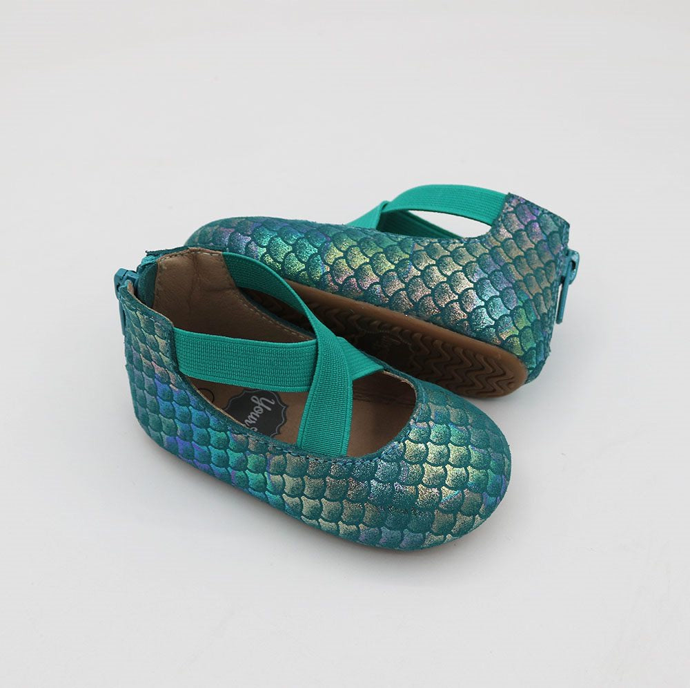 Zipper Ballet - Green/blue Mermaid Scales