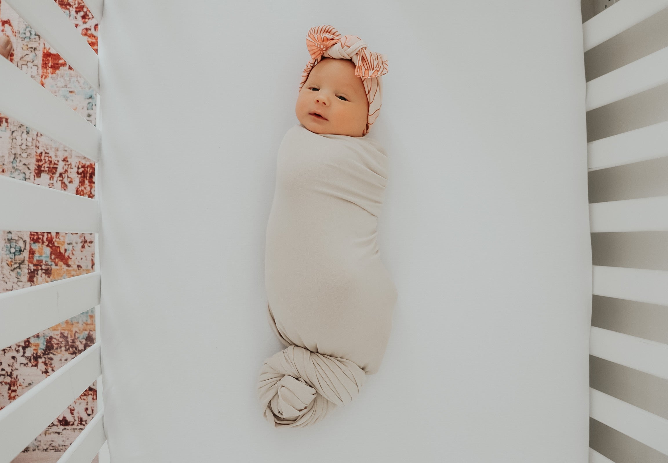 Oat Ribbed Stretch Swaddle