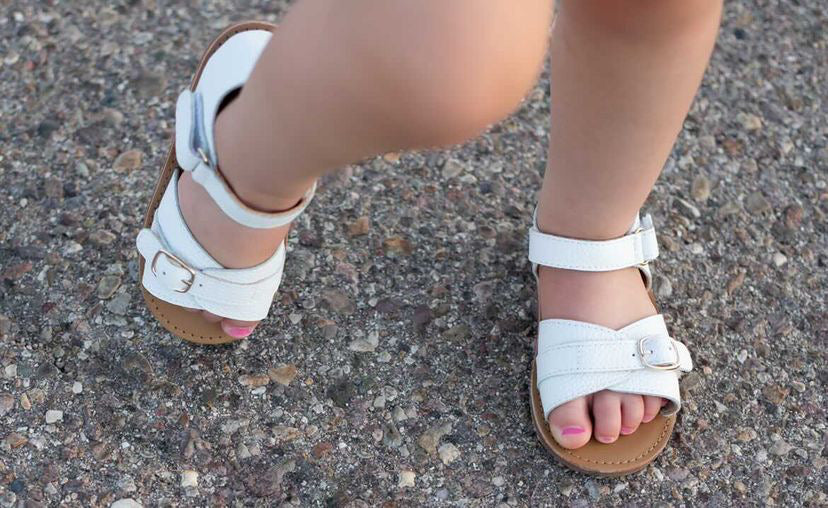 Harper Buckle Sandals - White
