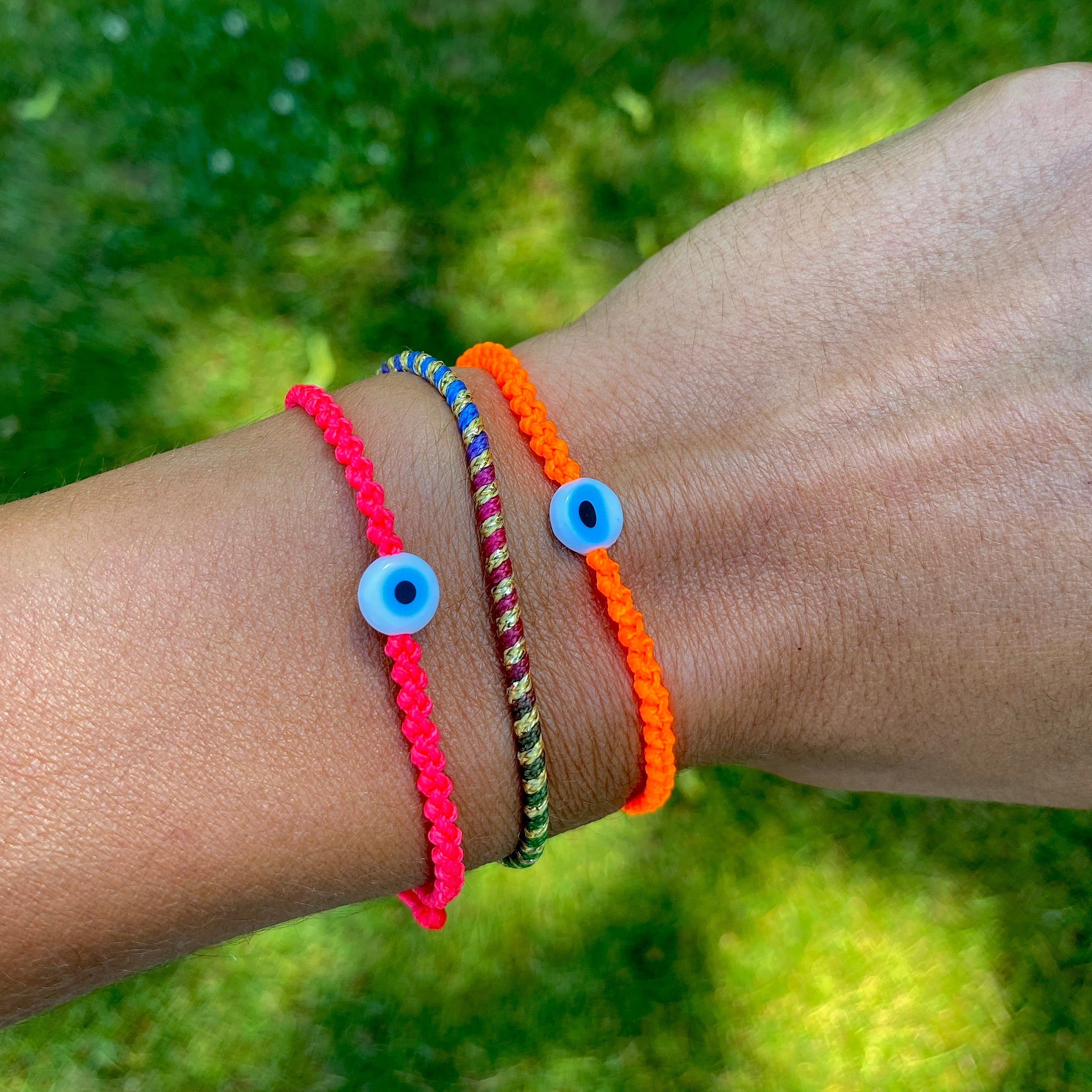 Evil Eye Braided Bead Bracelet