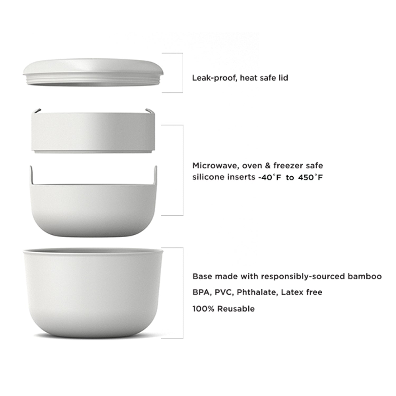 40 Oz Lunch Set With Heat-safe Inserts - Persimmon