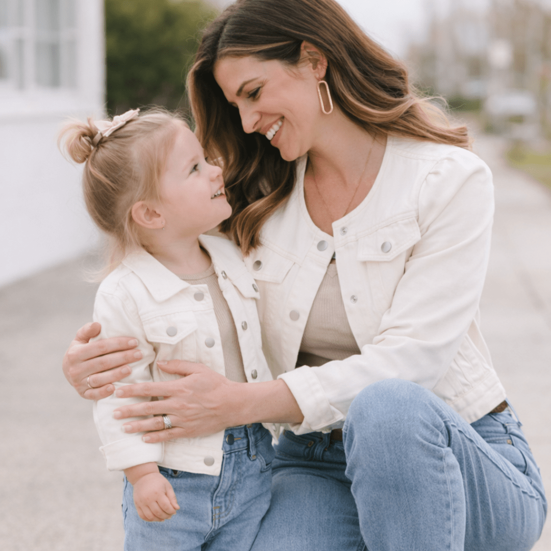 Ivory Cropped Denim Jacket - Child