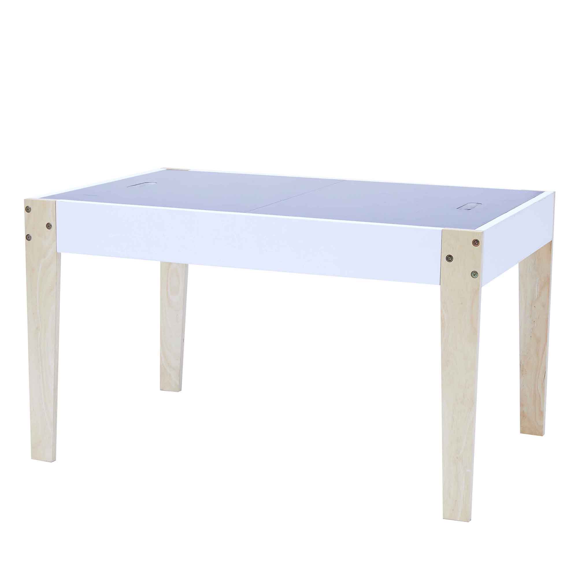 Fantasy Fields 3 Piece Play Table And Chairs Set With Storage And 2-way Chalkboard Table Top, White