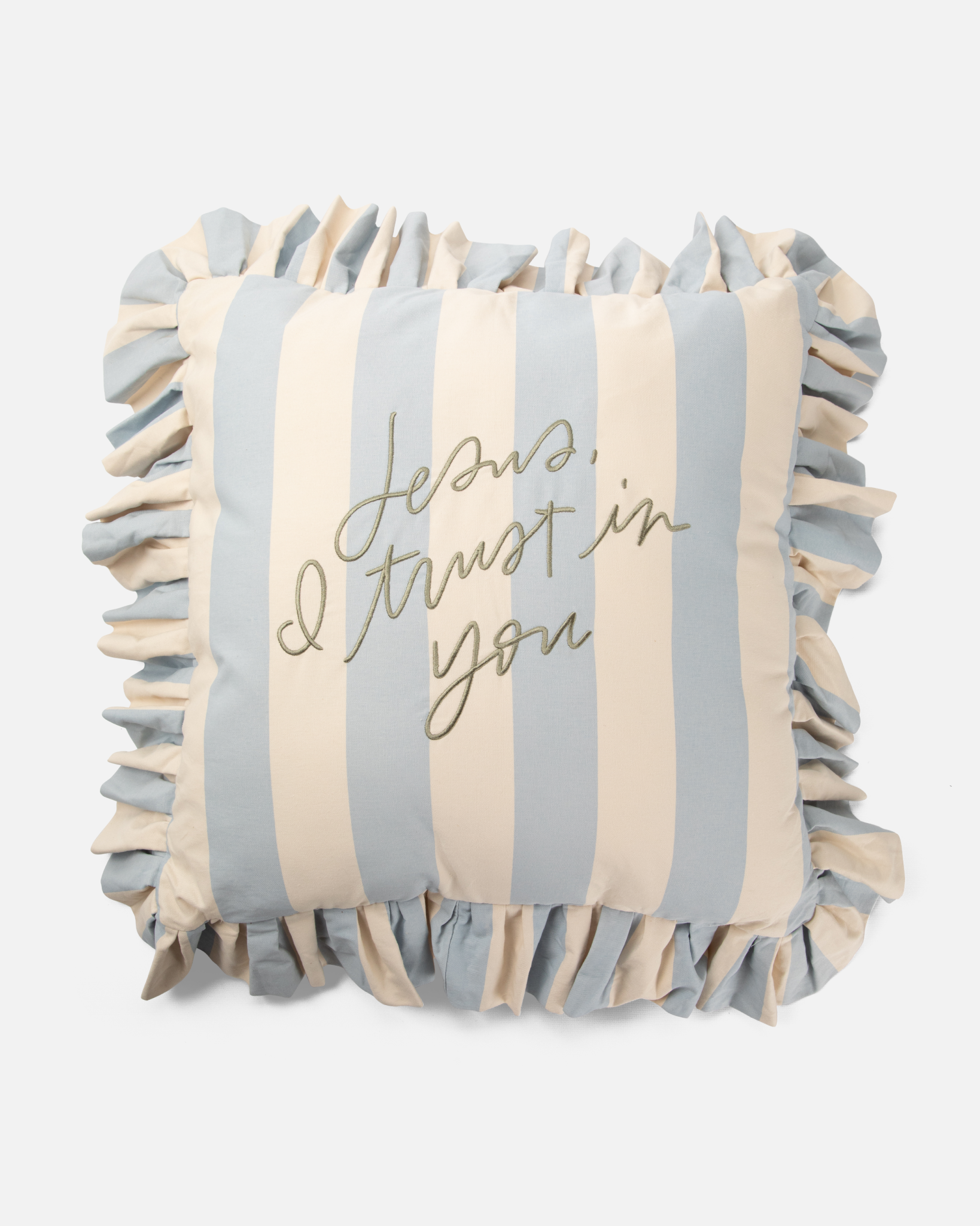 Jesus, I Trust In You Striped Pillow