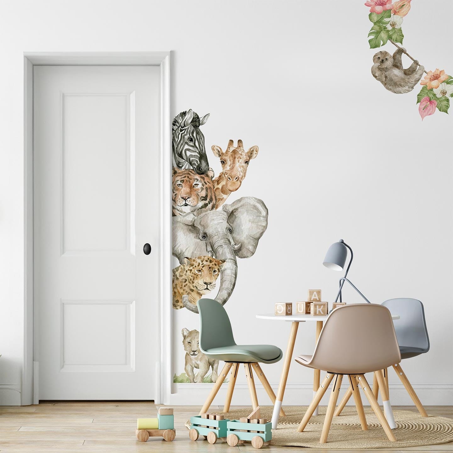 Jungle Animal Door Decal