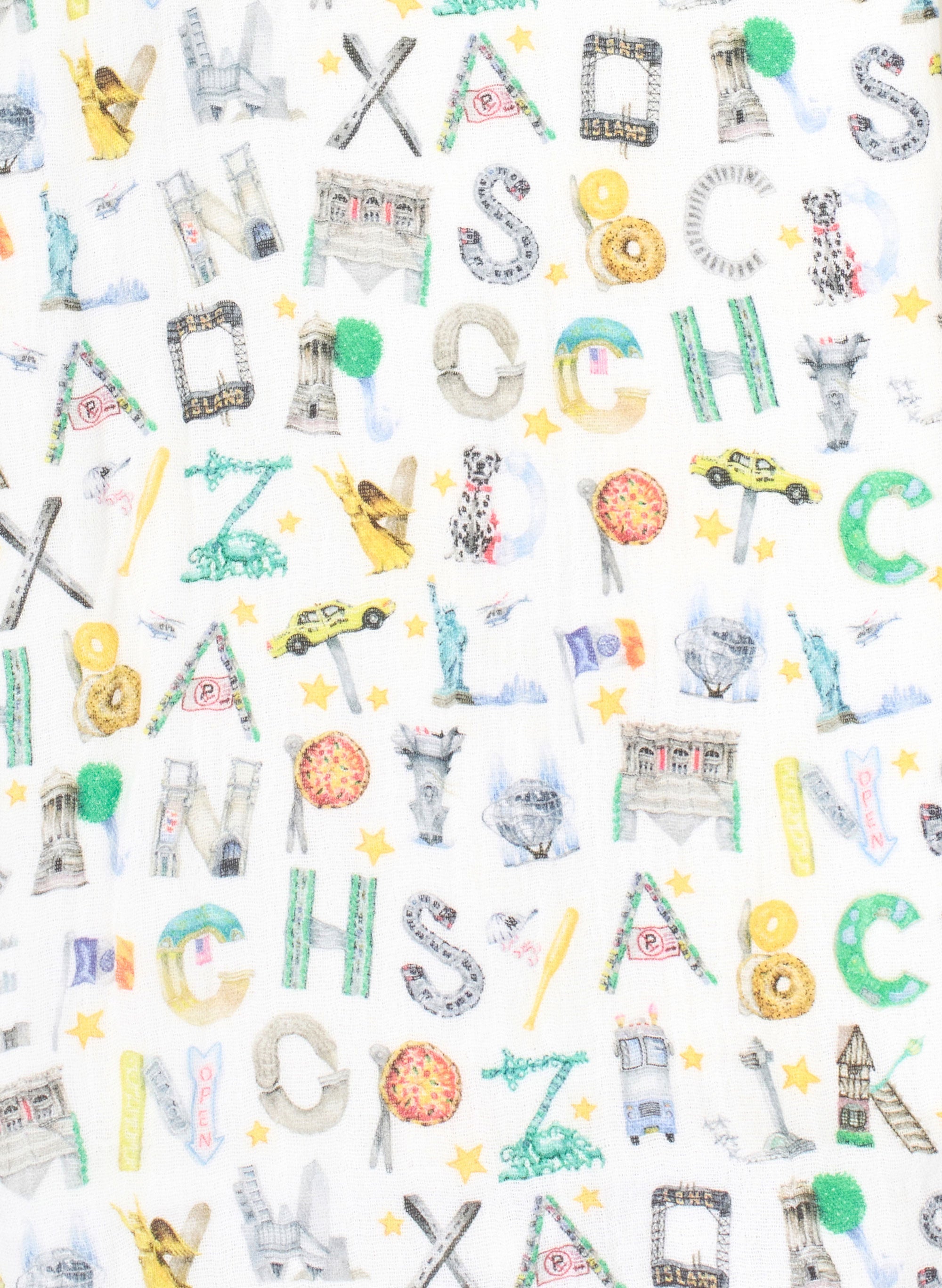 Nyc Alphabet Soup Shawl Blanket