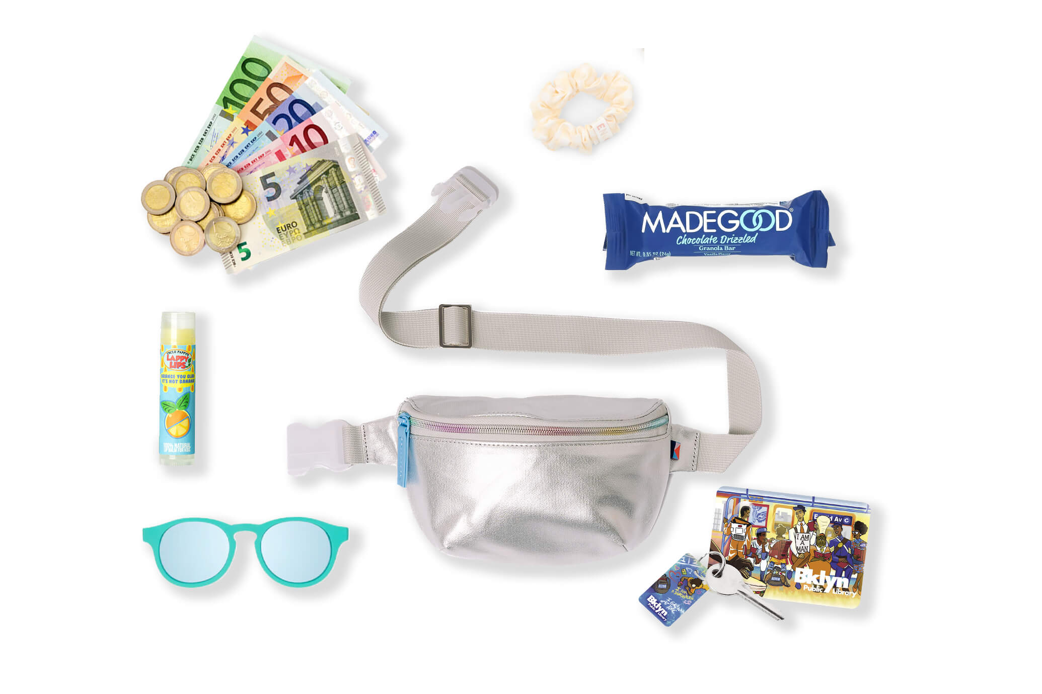 Kids Belt Bag - Silver Canvas