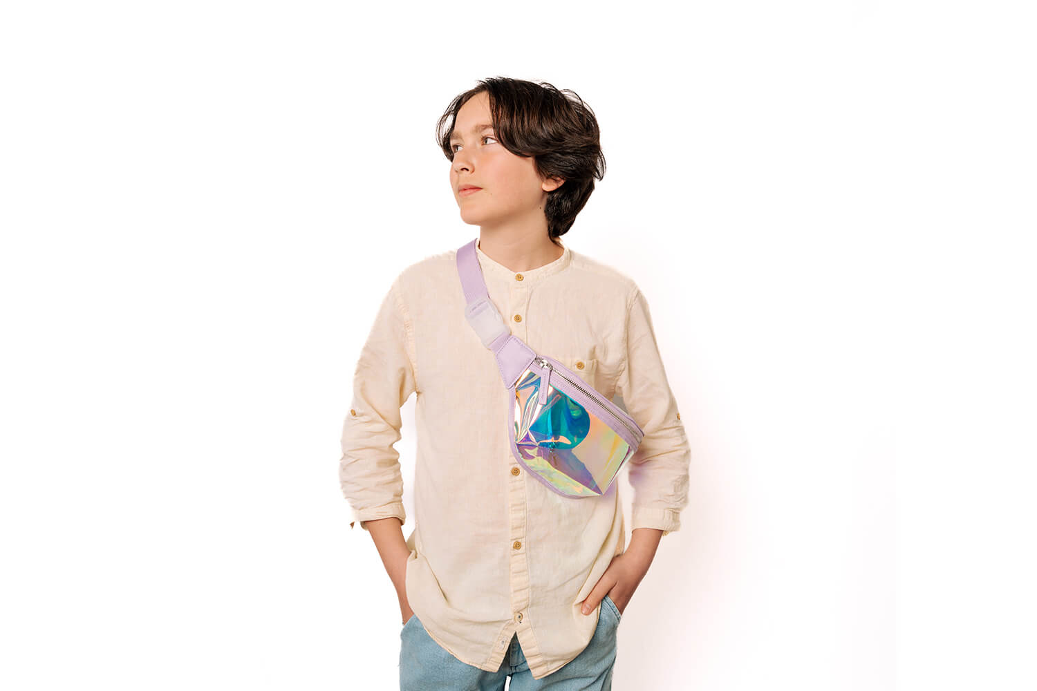 Kids Belt Bag - Iridescent Clear