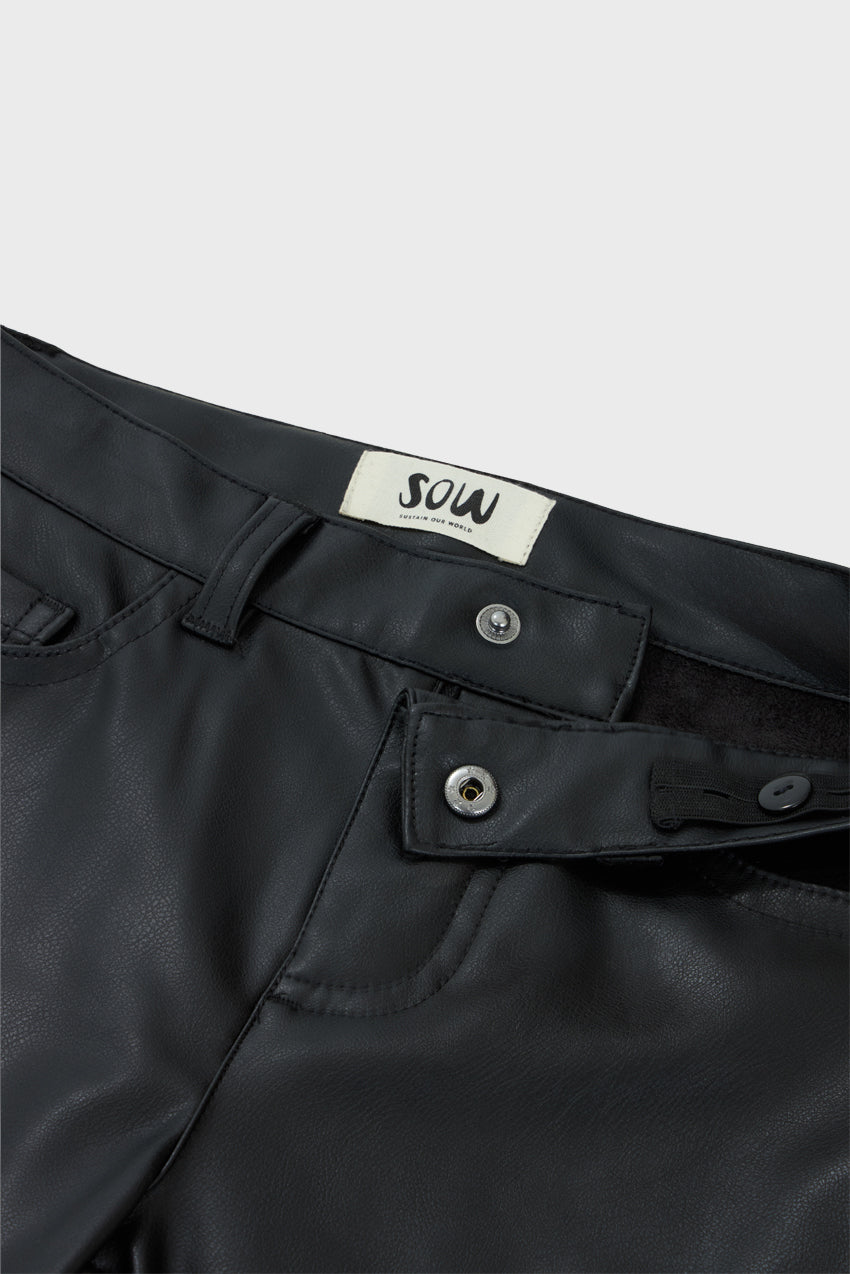 Faux Leather Straight Leg Pant