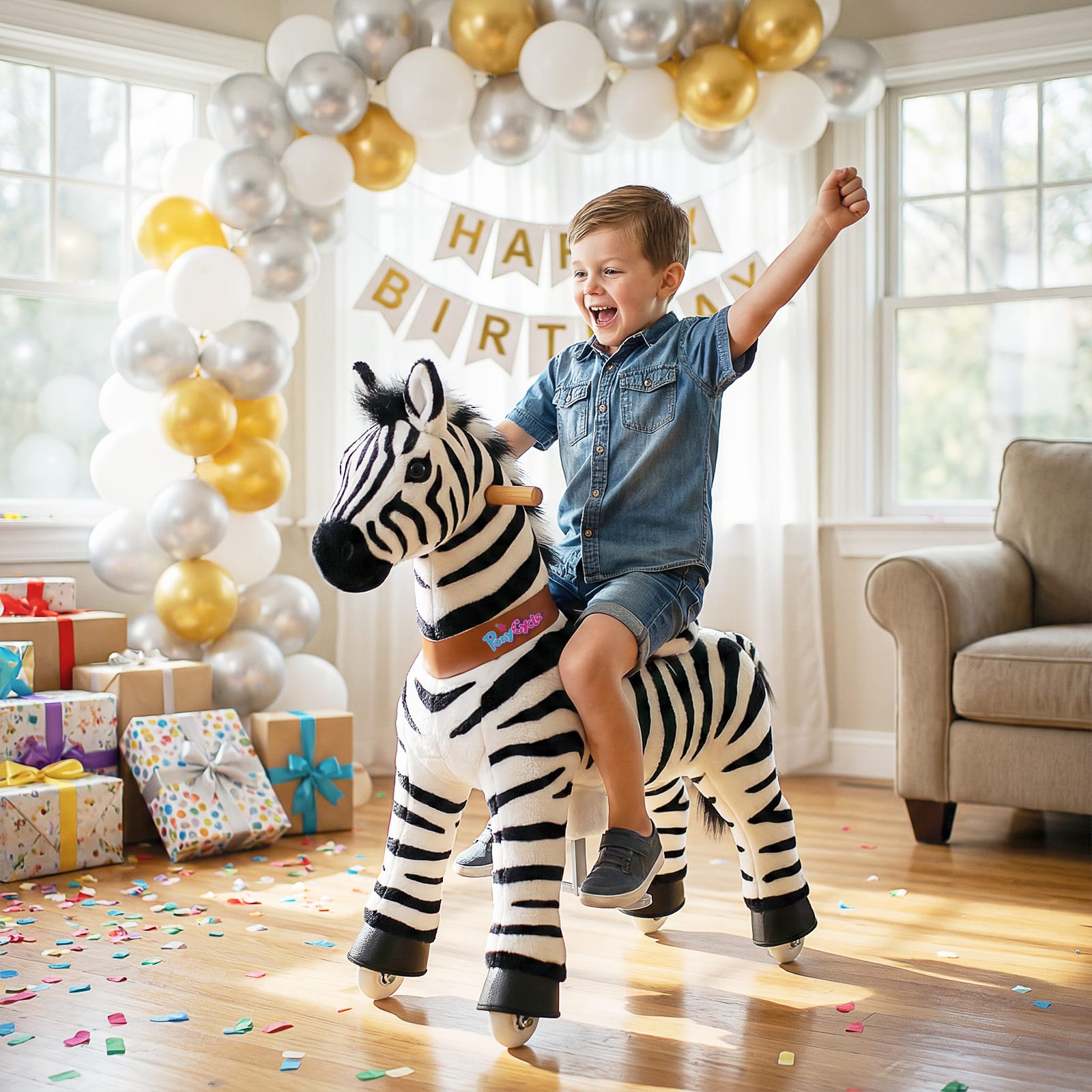 Model U Ride-on Animal Zebra Age 4-8