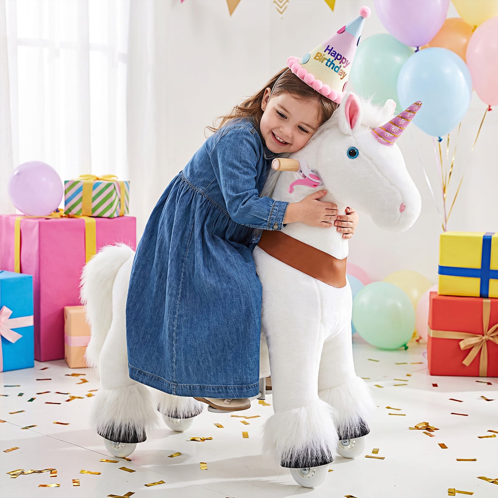 Model U Unicorn Ride-on Toy Age 3-5 White