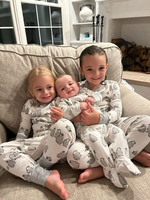 Penguin Printed Footie In Sustainable Fabric