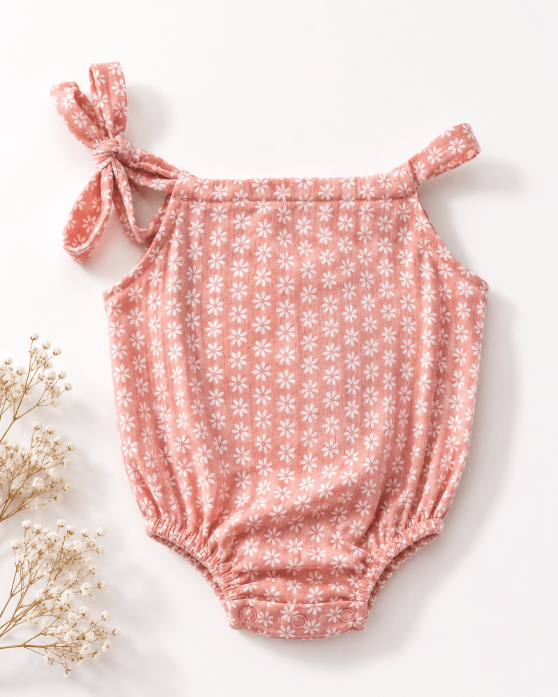 Kimora Bubble Romper - Peach Gardens