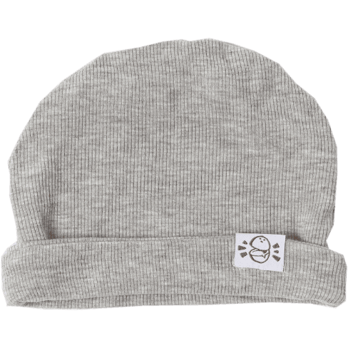 Knit Beanie In Gray (ribbed)