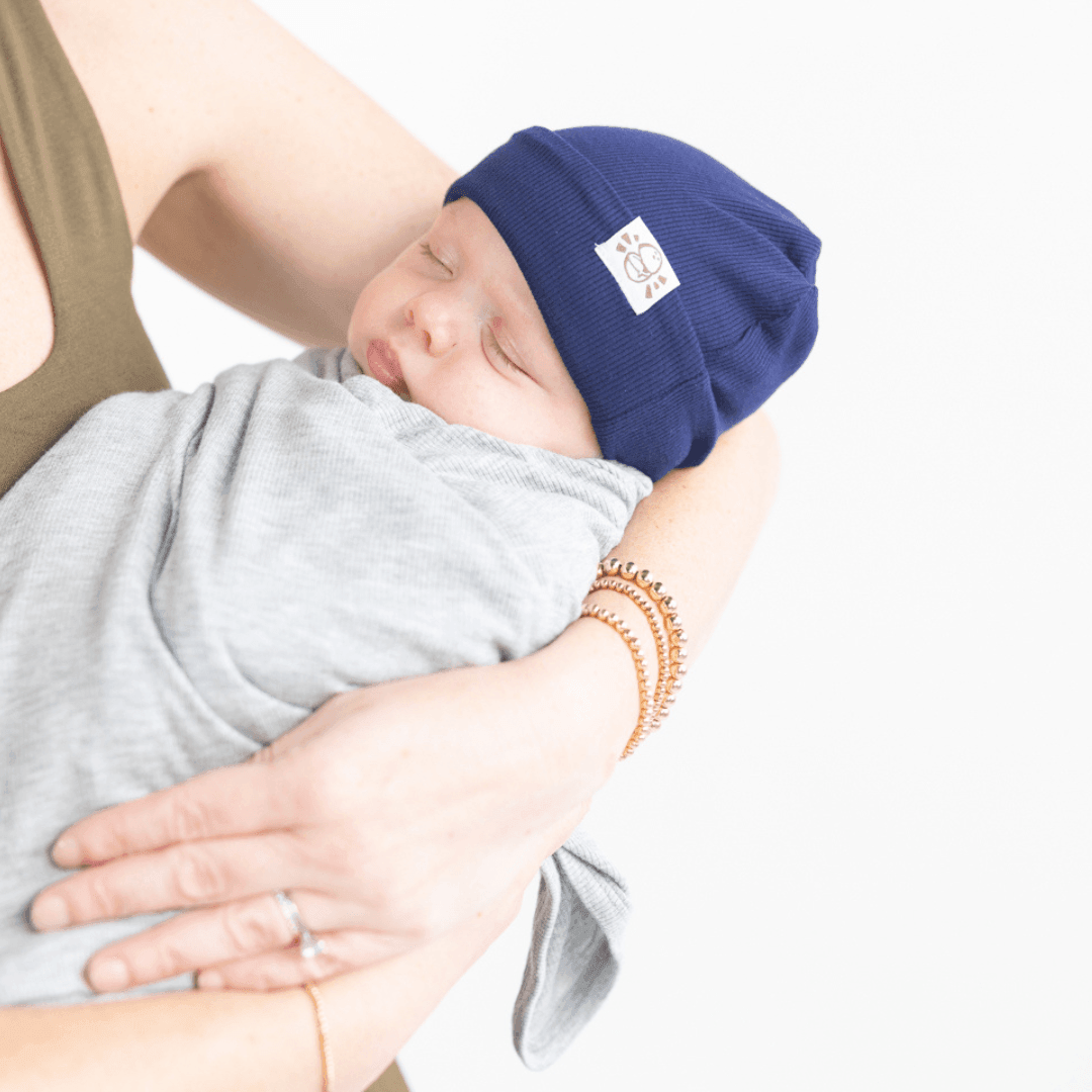 Knit Beanie In Navy (ribbed)