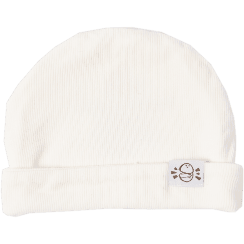 Knit Beanie In White (ribbed)