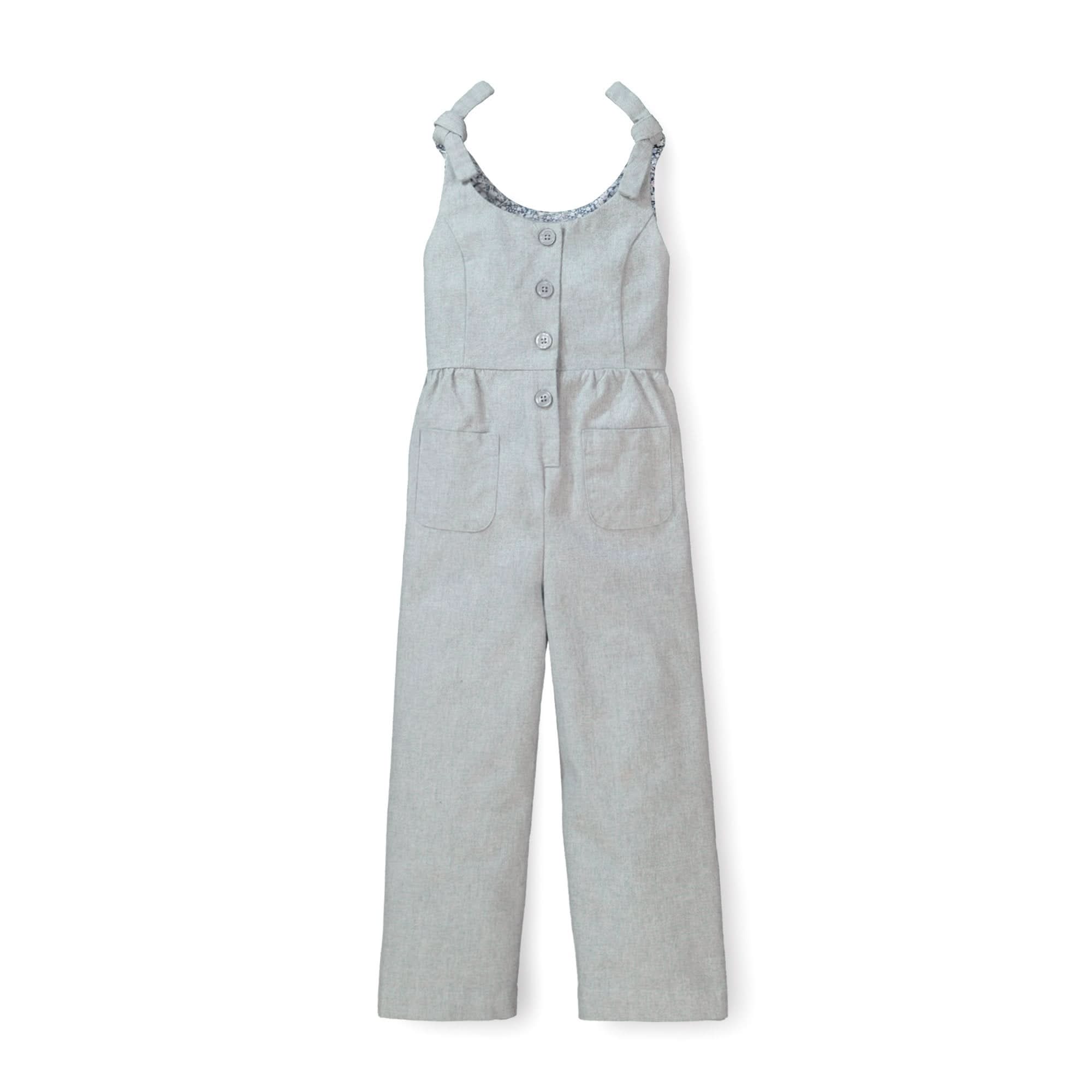 Knot Tie Button Front Jumpsuit