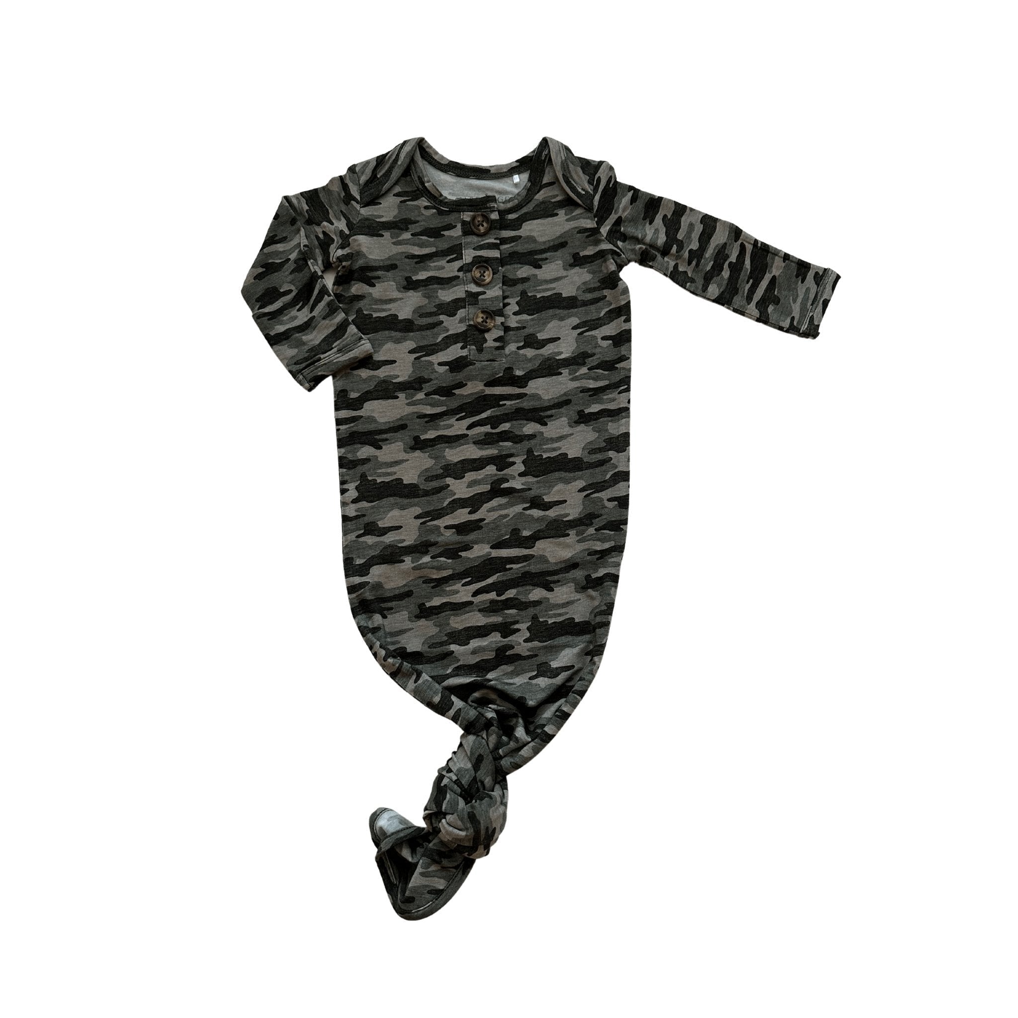 Knotted Baby Gown - Camo
