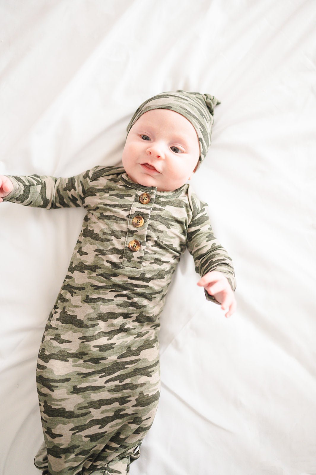 Knotted Baby Gown - Camo