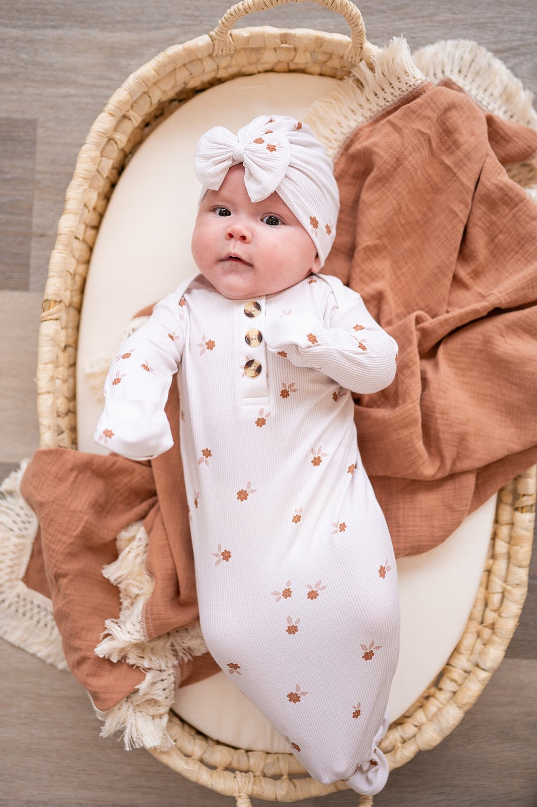 Knotted Baby Gown - Fleur
