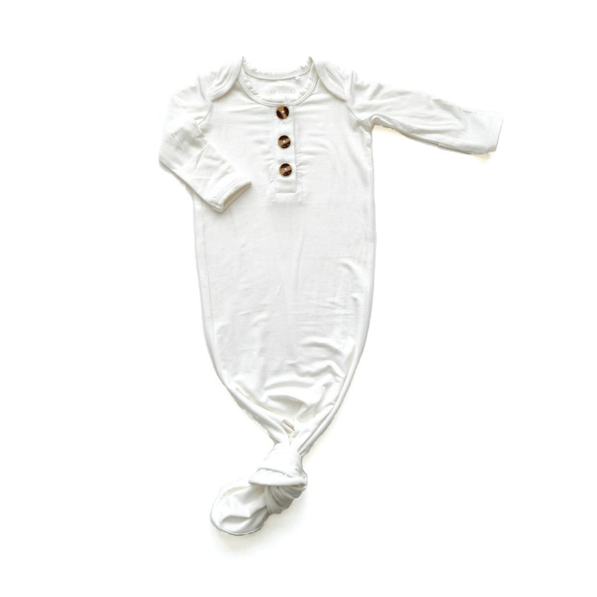 Knotted Baby Gown - White