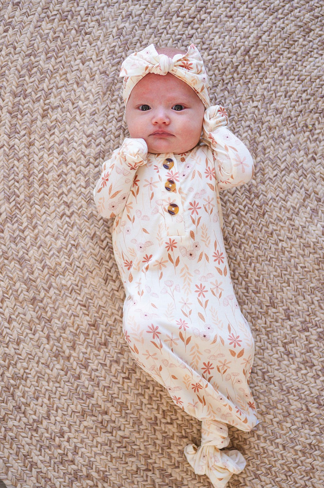 Knotted Baby Gown - Wildflower