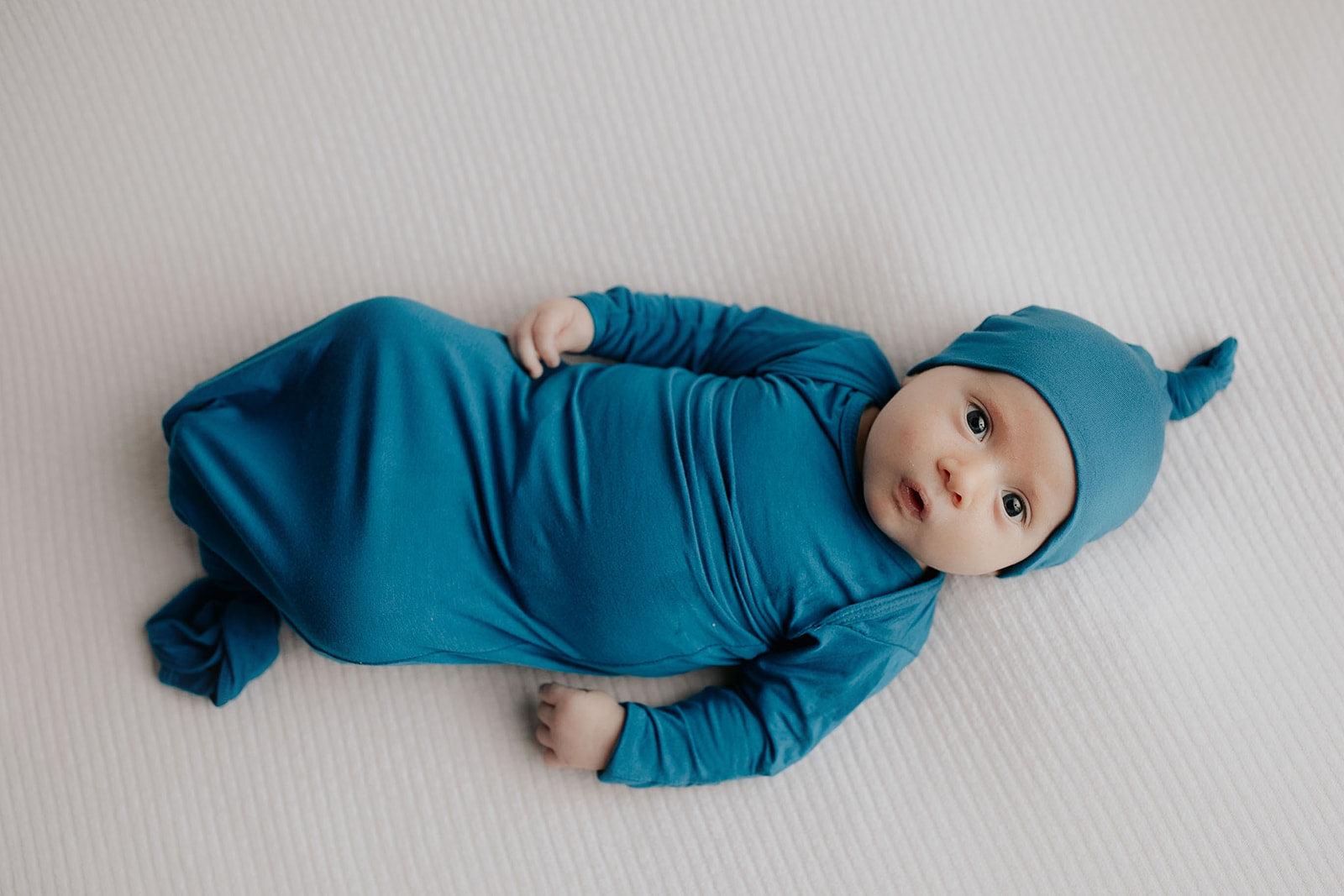 Blue Knotted Newborn Baby Gown