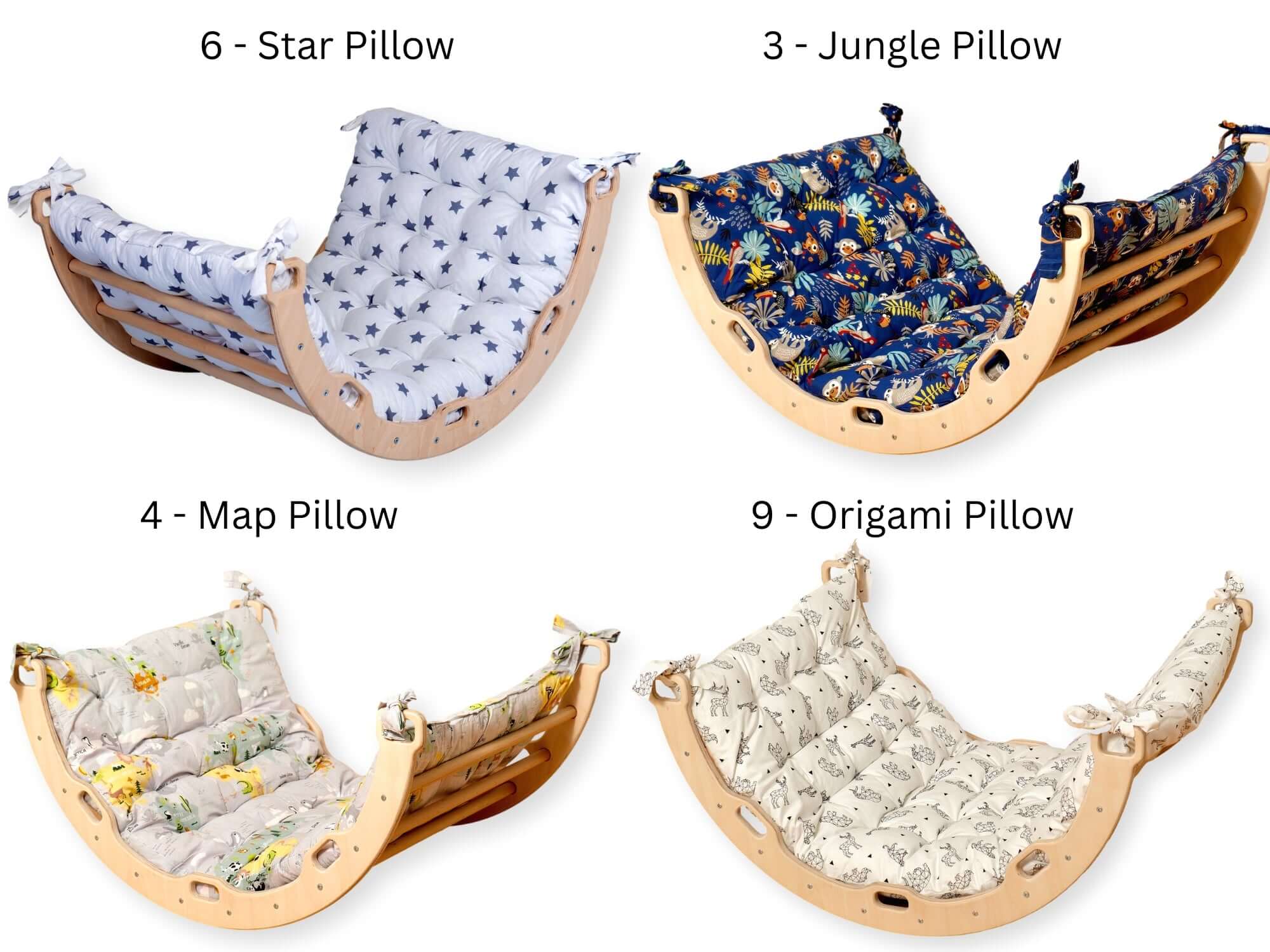 Medium Montessori Climbing Arch/rocker With Pillow & Ramp Set