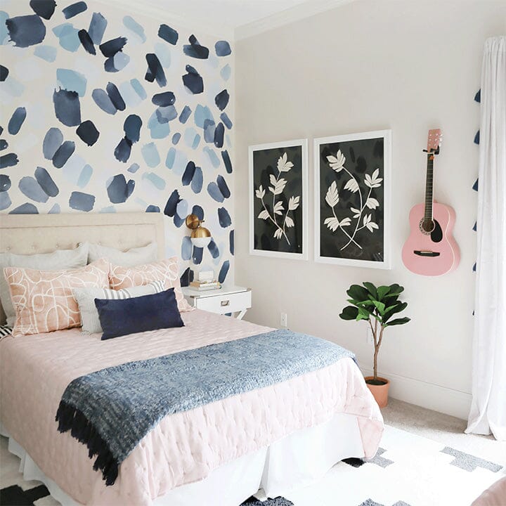 Large Indigo Brush Stroke Wall Decals