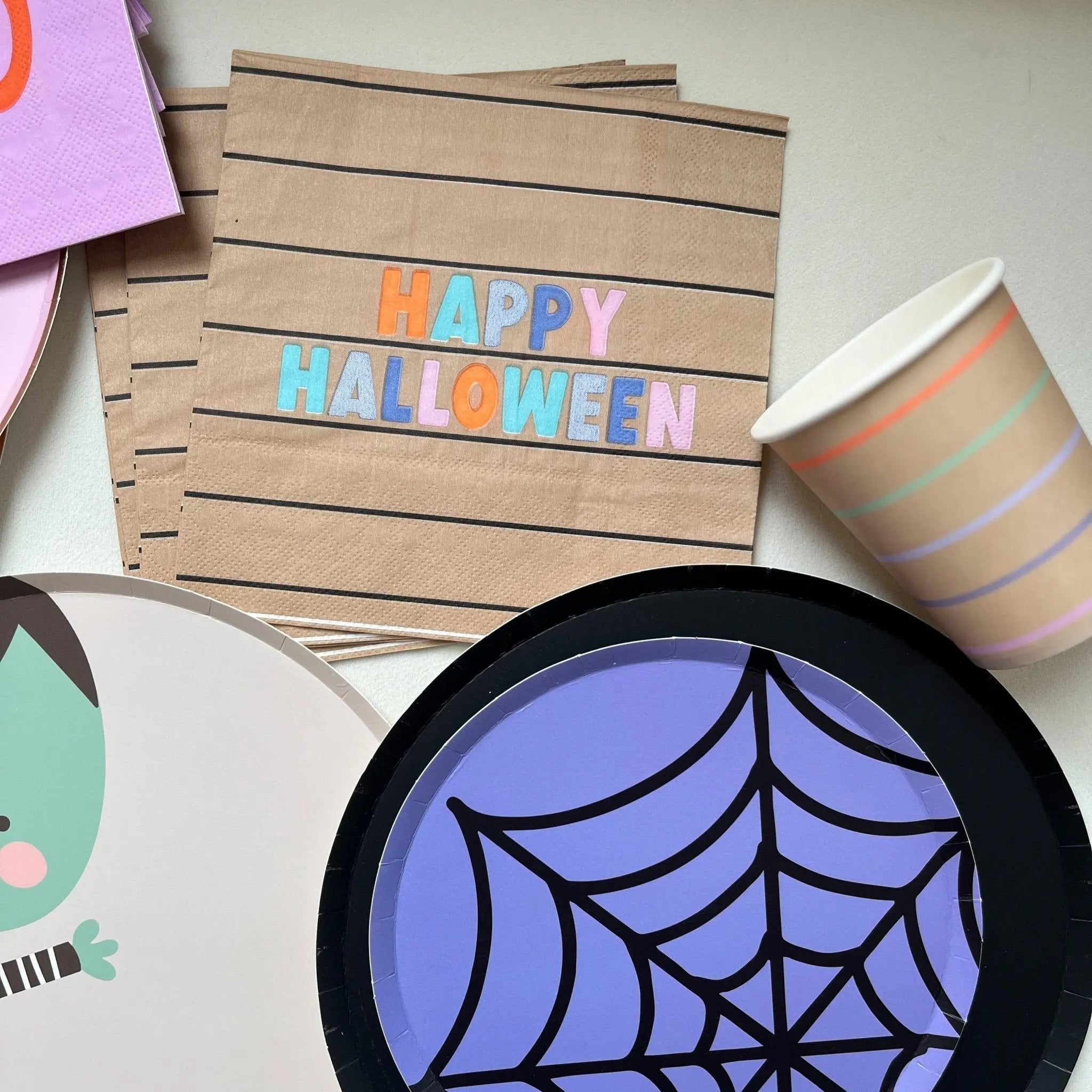 Large Striped Halloween Napkin