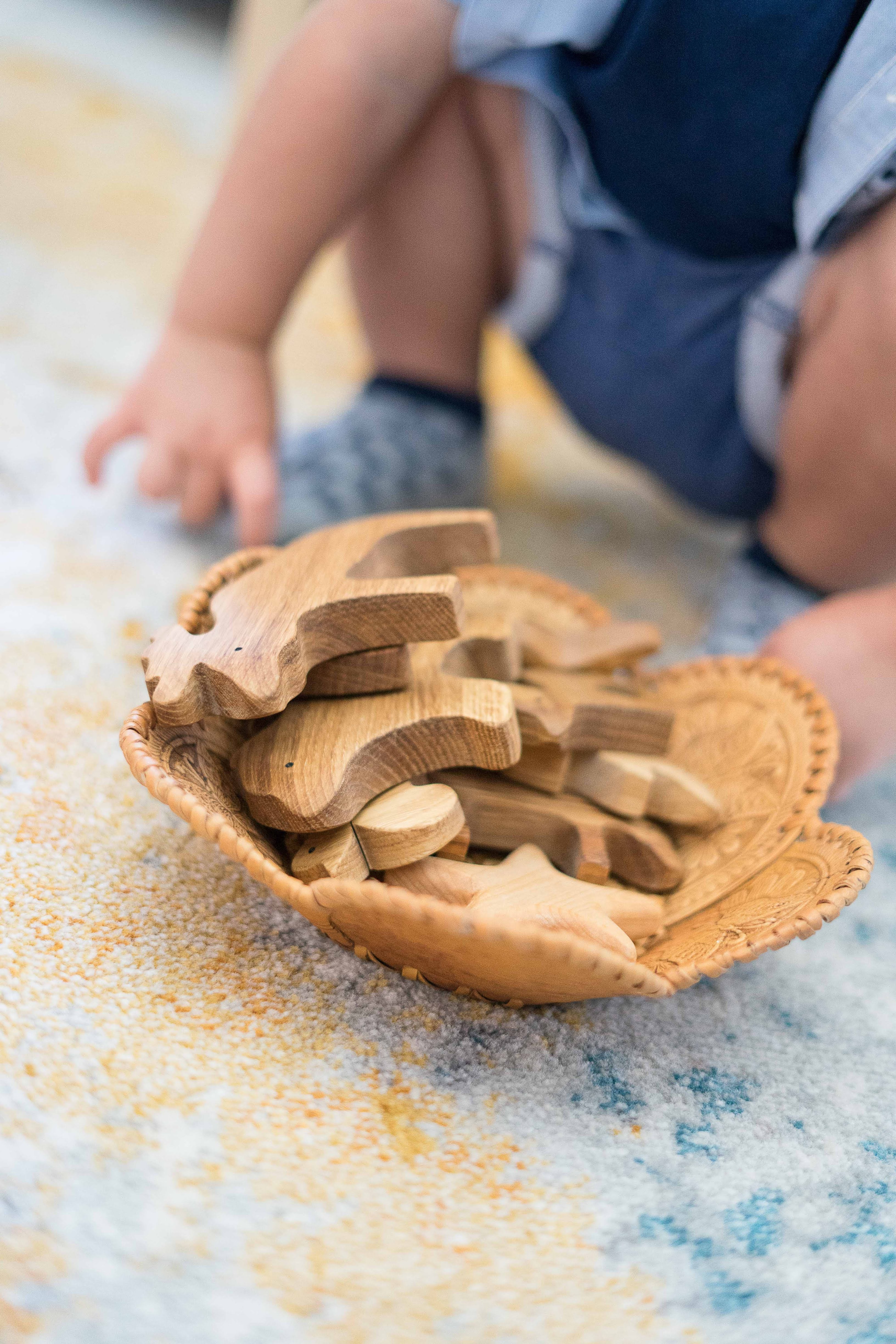 Natural Wooden Forest Animals Set Of 9
