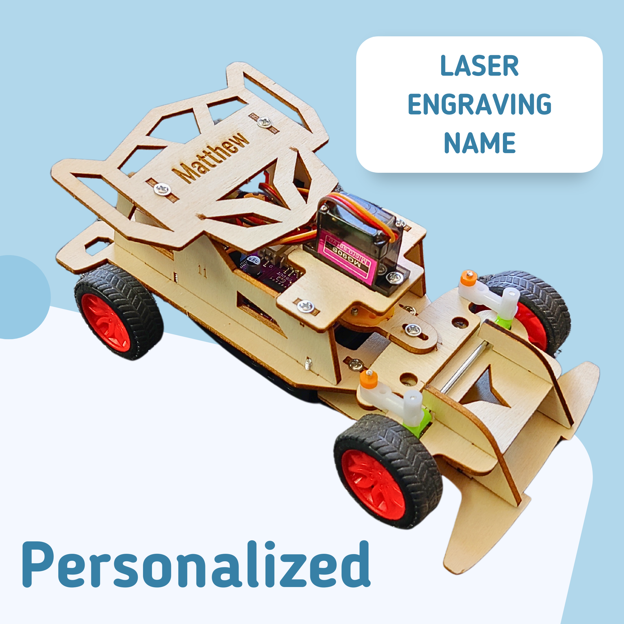 Steering Remote-controlled Car Diy Kit, Educational Stem Toy