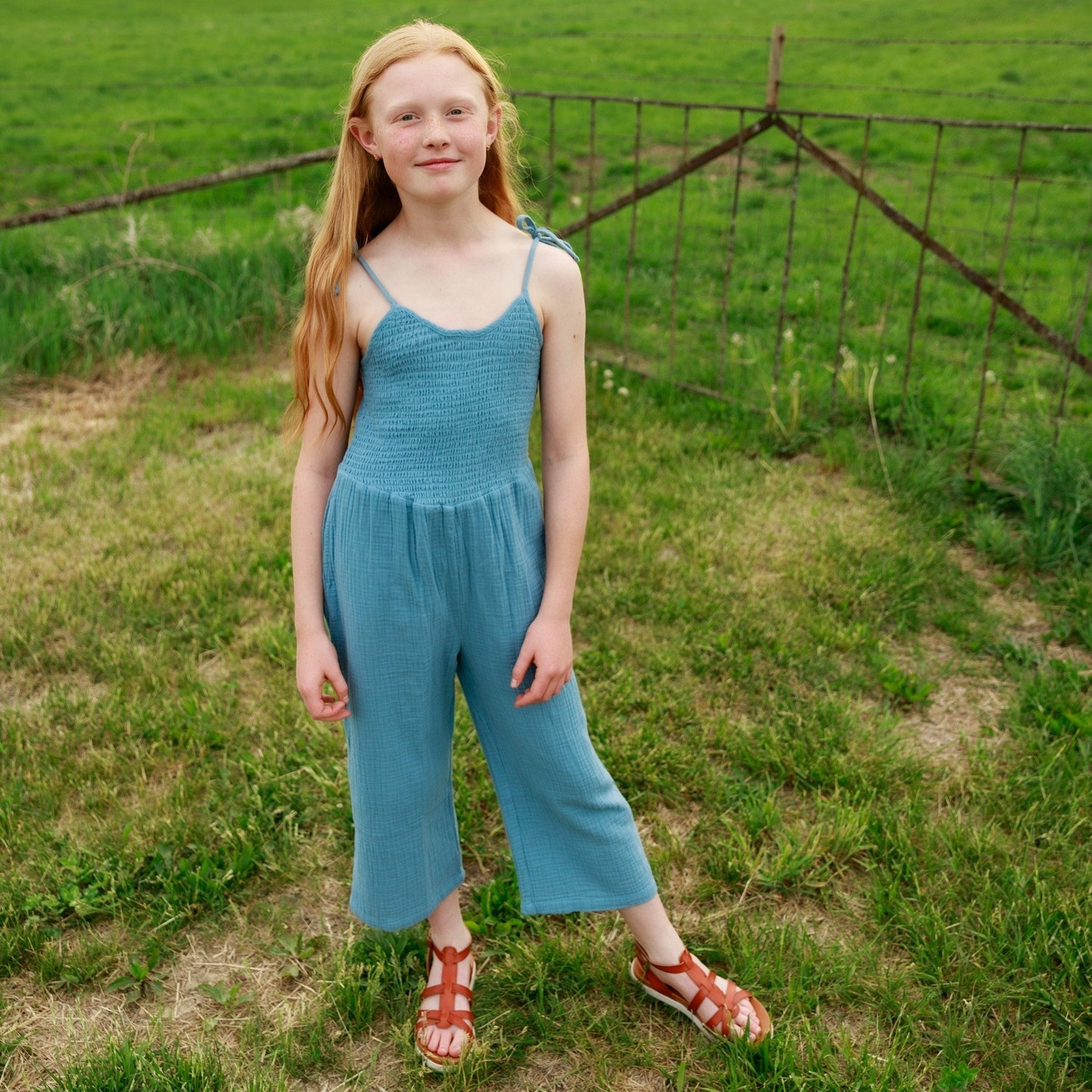 Leena Jumpsuit In Skye Blue