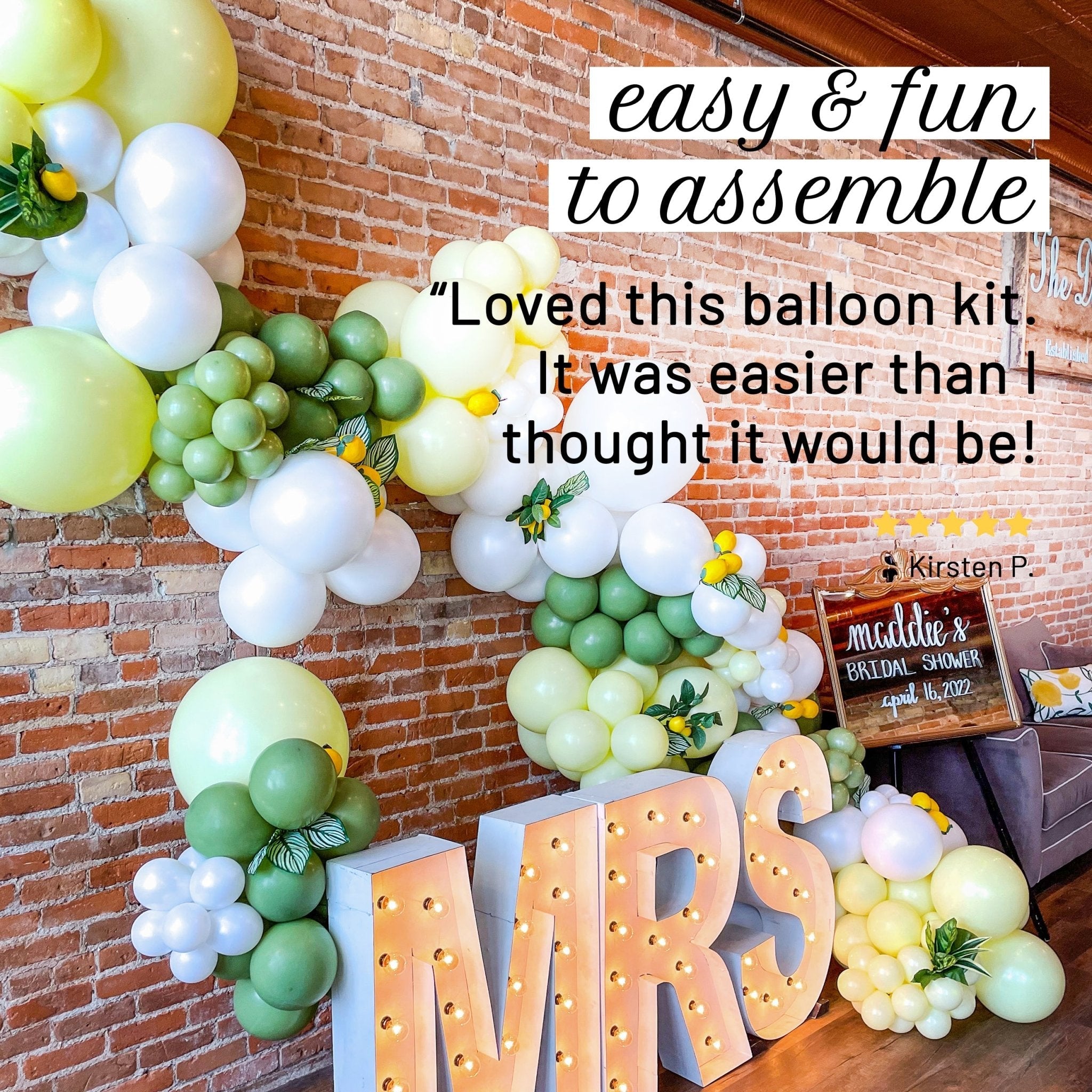 Dolce Vita Lemon Balloon Garland Kit